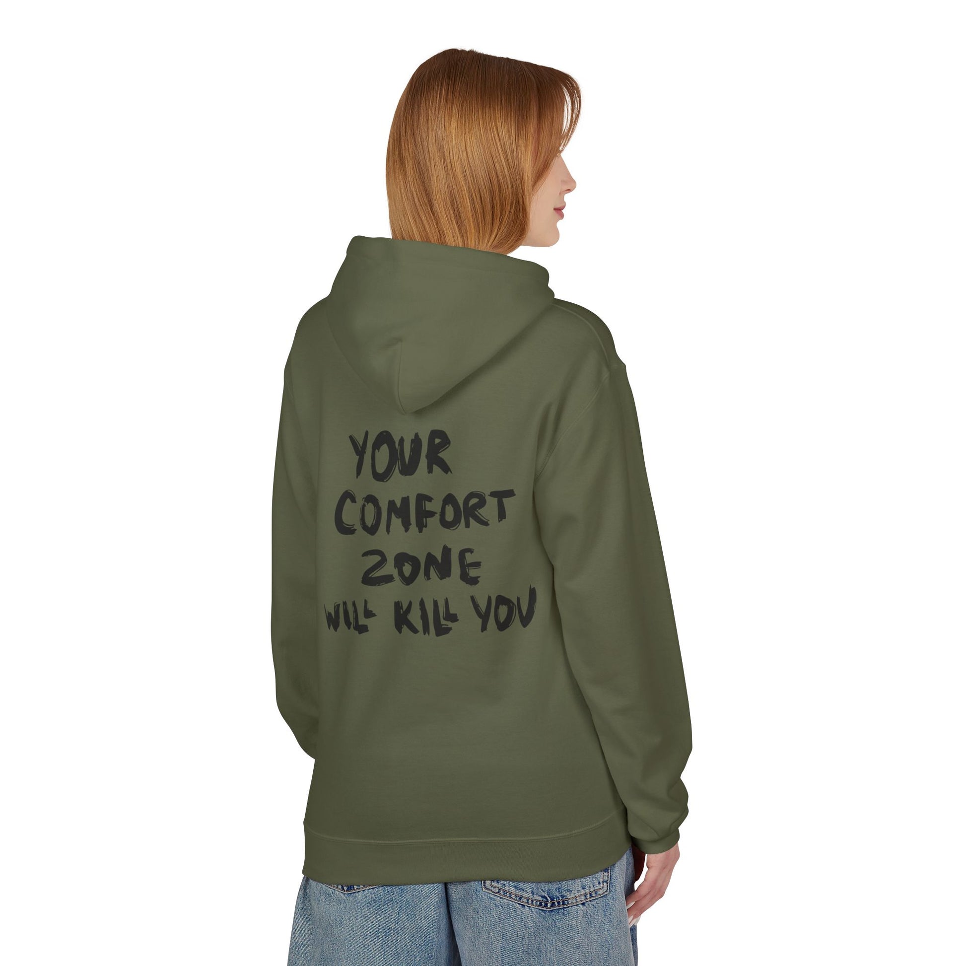 Comfort Zone Hoodie - Inspirational Quote Sweater, Motivational Gift, Cozy Fleece, Unisex Apparel for Everyday Wear, Perfect for [...] Printify