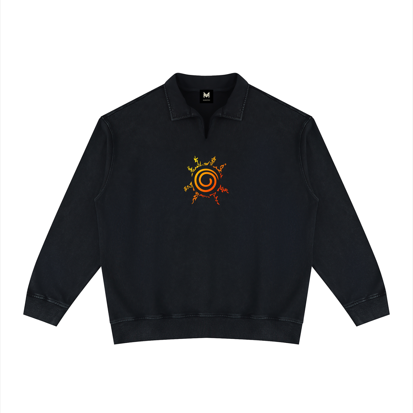 Naruto Uzumaki | Nine Tails Chakra Mode | Naruto | Vintage Wash Collared Sweatshirt