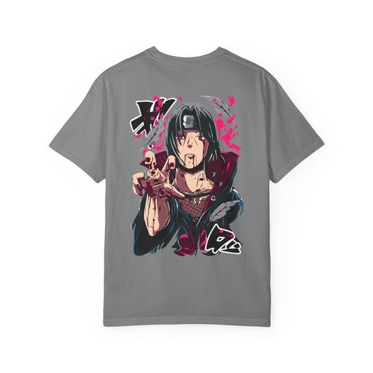 Itachi Uchiha Anime Graphic T-Shirt — Itachi Sharingan Back Print Printify