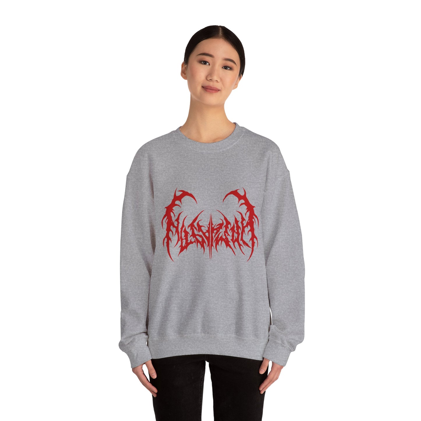 Gothic Graphic Sweatshirt, Trendy Unisex Crewneck, Perfect for Concerts, Casual Outings, Gift for Music Lovers, Halloween Apparel Printify