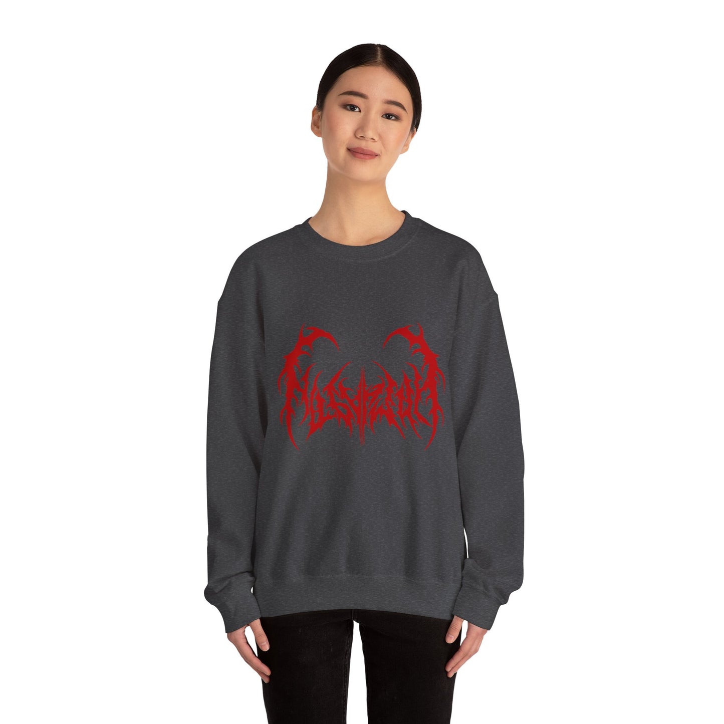 Gothic Graphic Sweatshirt, Trendy Unisex Crewneck, Perfect for Concerts, Casual Outings, Gift for Music Lovers, Halloween Apparel Printify