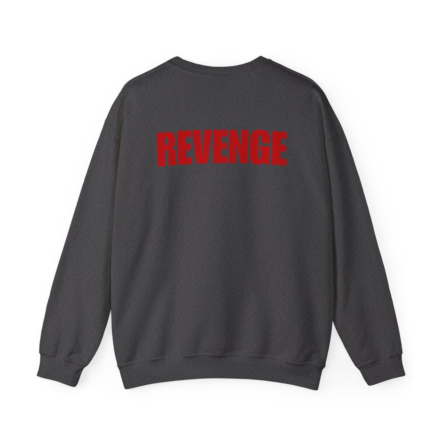 Sweatshirt — 'REVENGE' Bold Back Print Crewneck Sweatshirt Printify