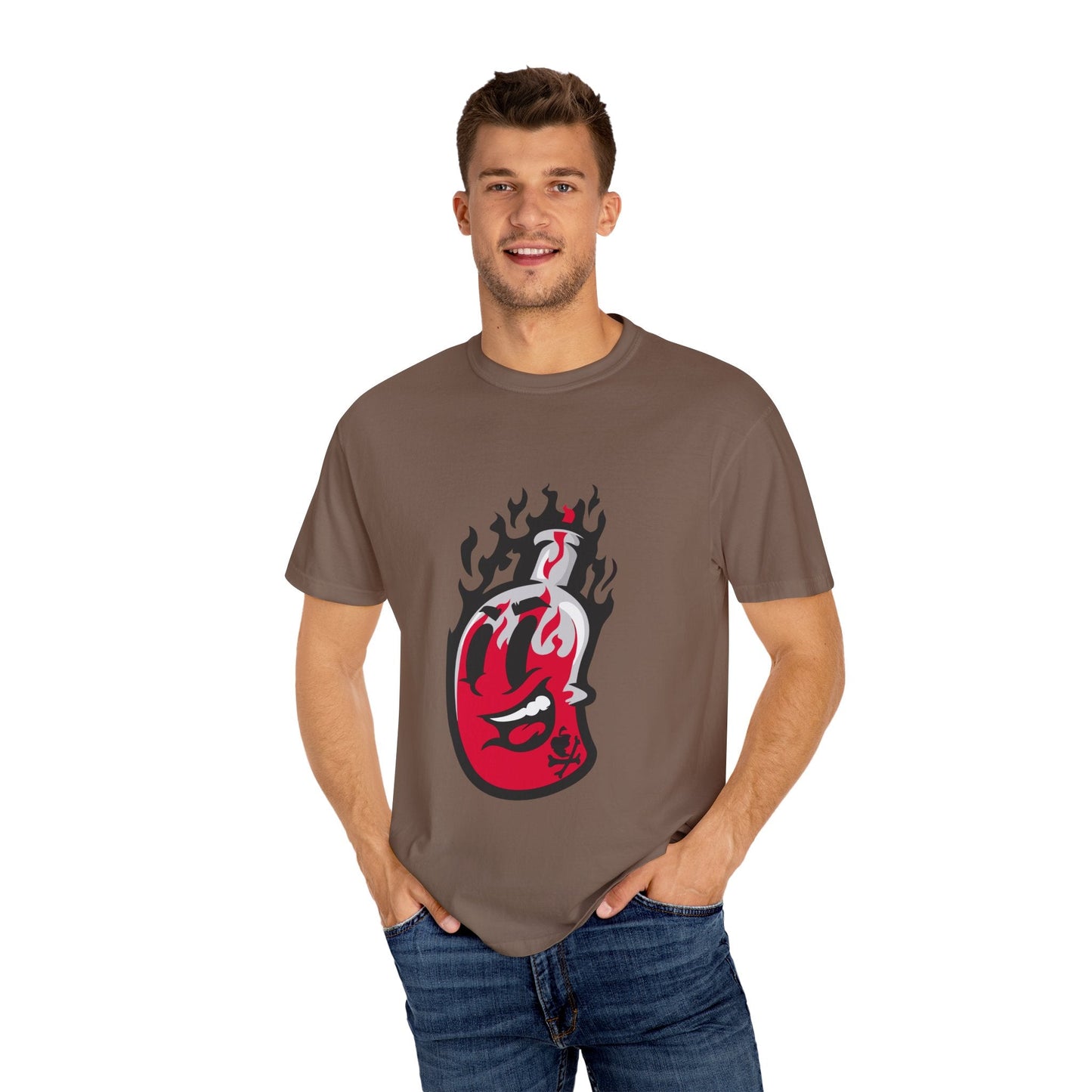 Flame Graphic T-shirt for Unisex, Casual Summer Wear, Gift for Music Lovers, Vibrant Artwork Tee, Trendy Fashion Top Printify