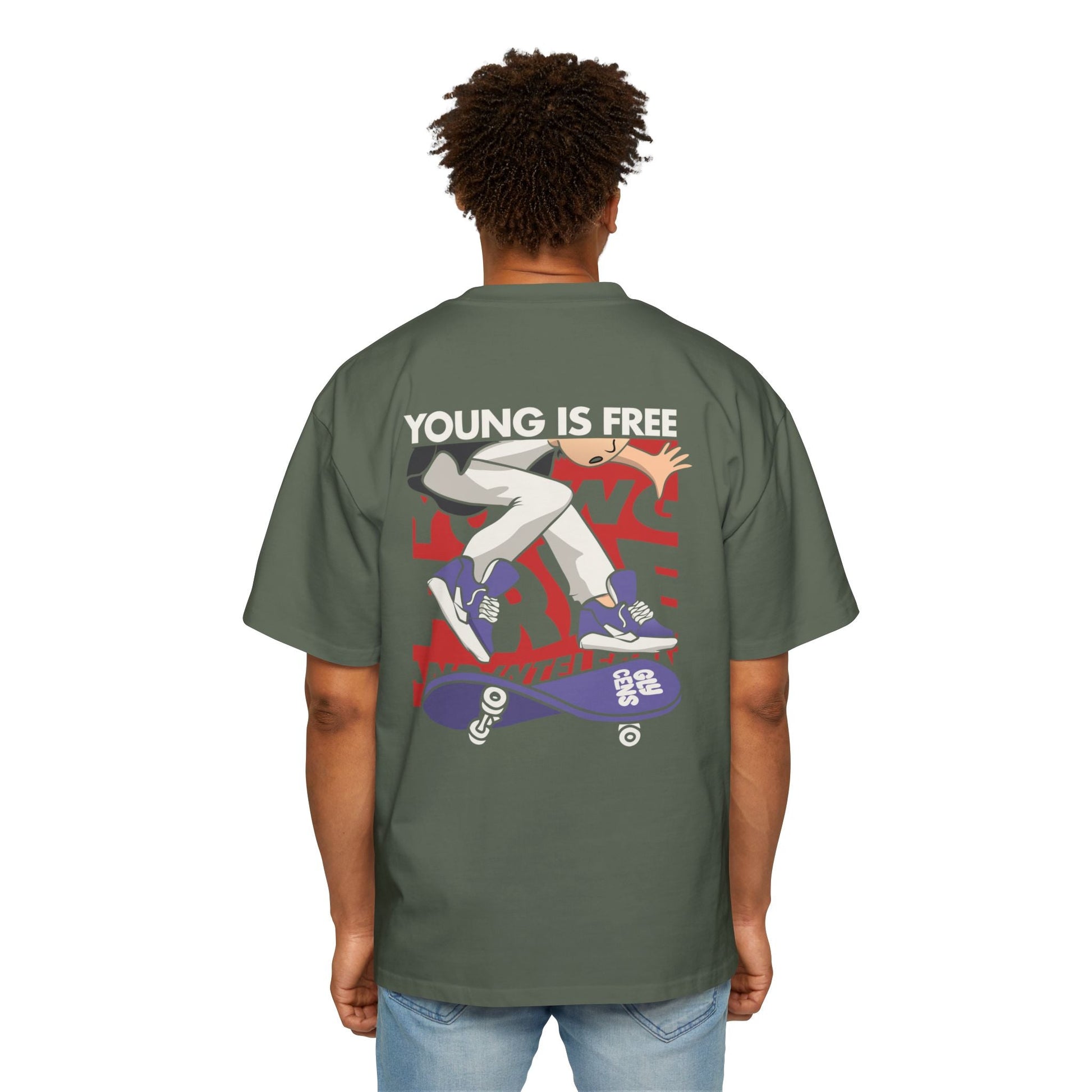 Skate Culture Men's Oversized Tee, Graphic Tee, Casual Wear, Streetwear, Birthday Gift, Summer Fashion, Youth Style - Maklenn