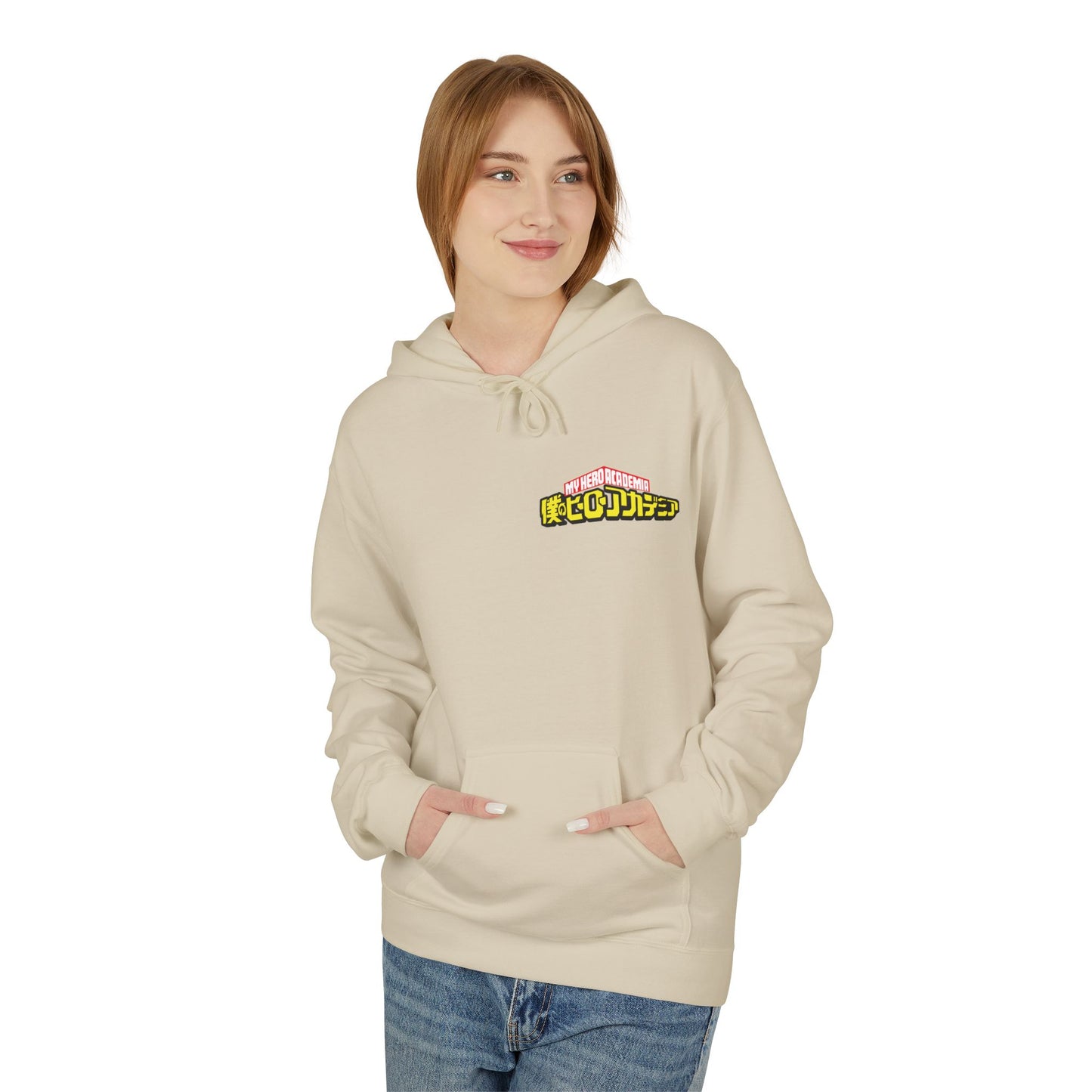 Anime Hero Duo Hoodie — Action Back Print with Japanese Logo