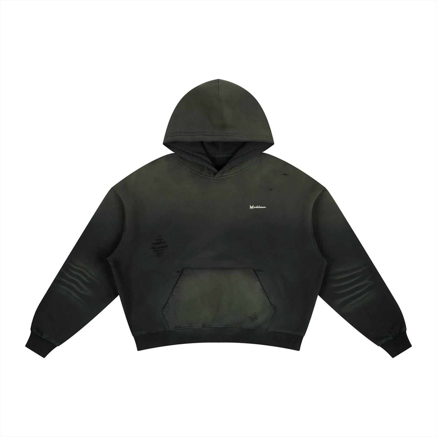 Frayed Sunfade Boxy Fleece Hoodie