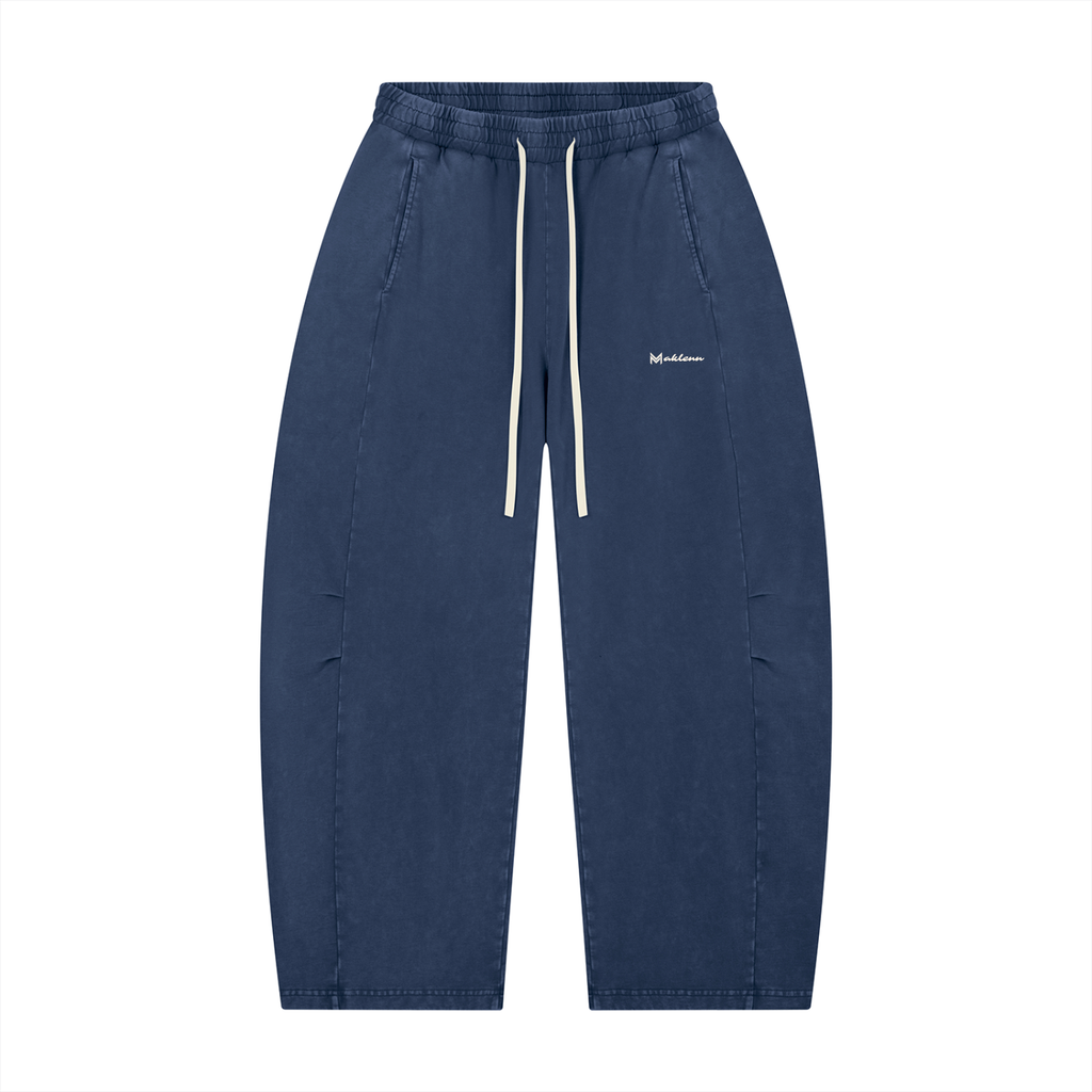Unisex Mineral Wash Barrel Leg Pants