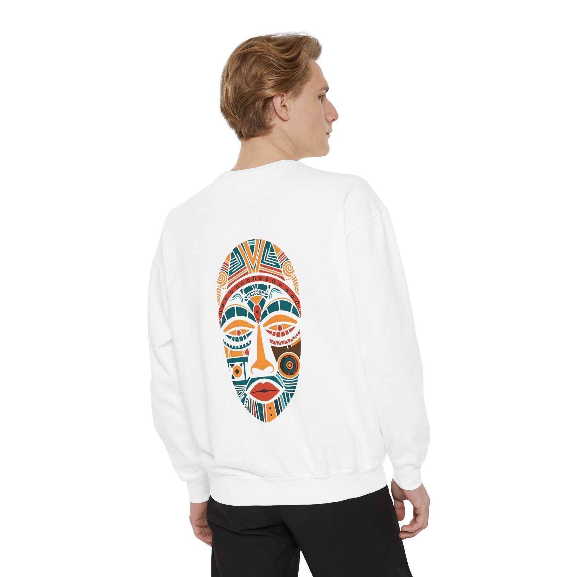 Artistic Unisex Sweatshirt - Colorful Face Design, Cozy Casual Wear, Perfect for Gifts, Fall Fashion, Unique Style