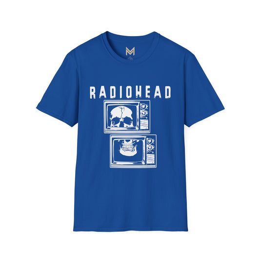 Radiohead Vintage Skull Graphic Tee | Unisex Softstyle T-Shirt, Band Merchandise, Music Lover Gift, Casual Wear, Festival Attire - Maklenn