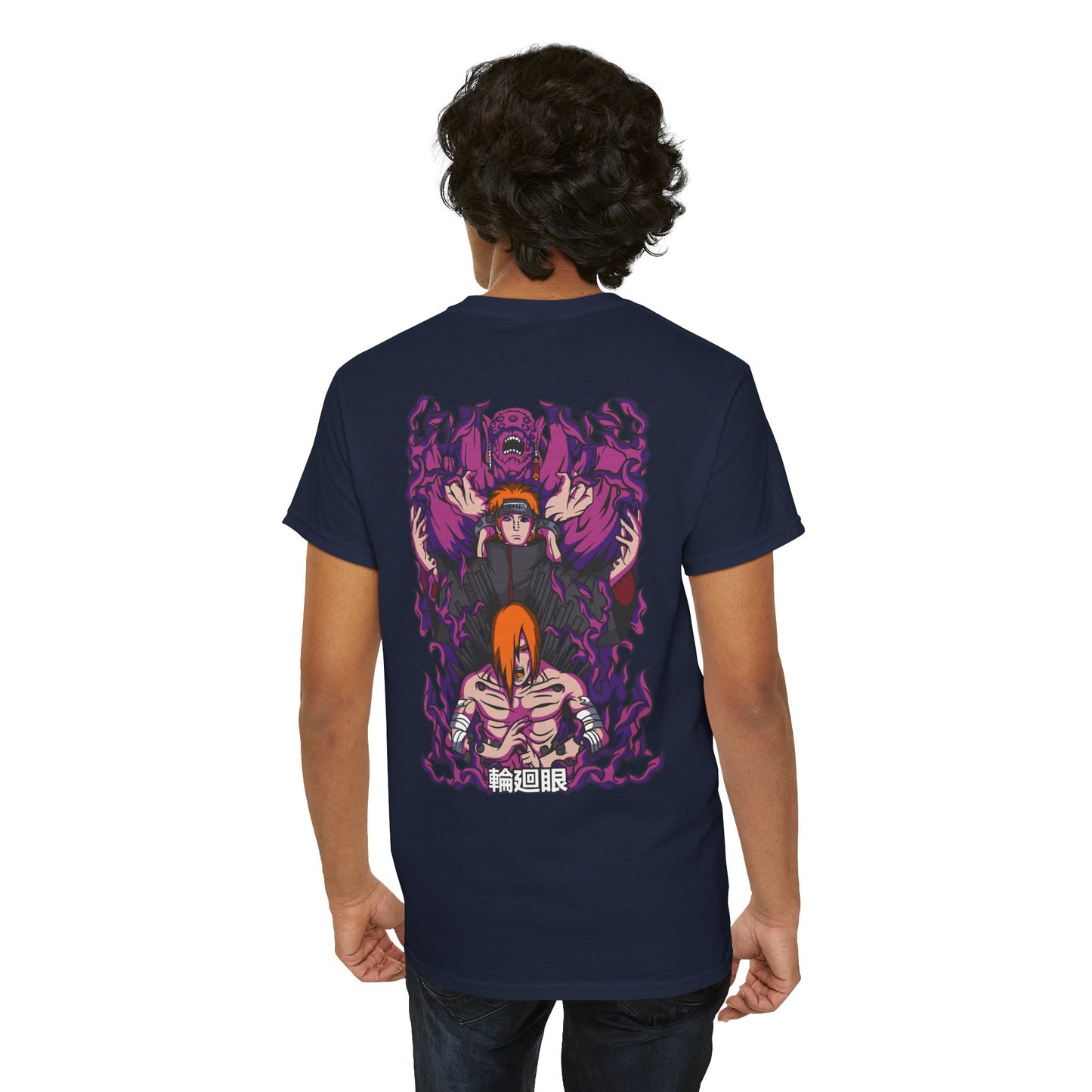Anime Demon Trio Graphic Tee — Back Print with Small Front Logo