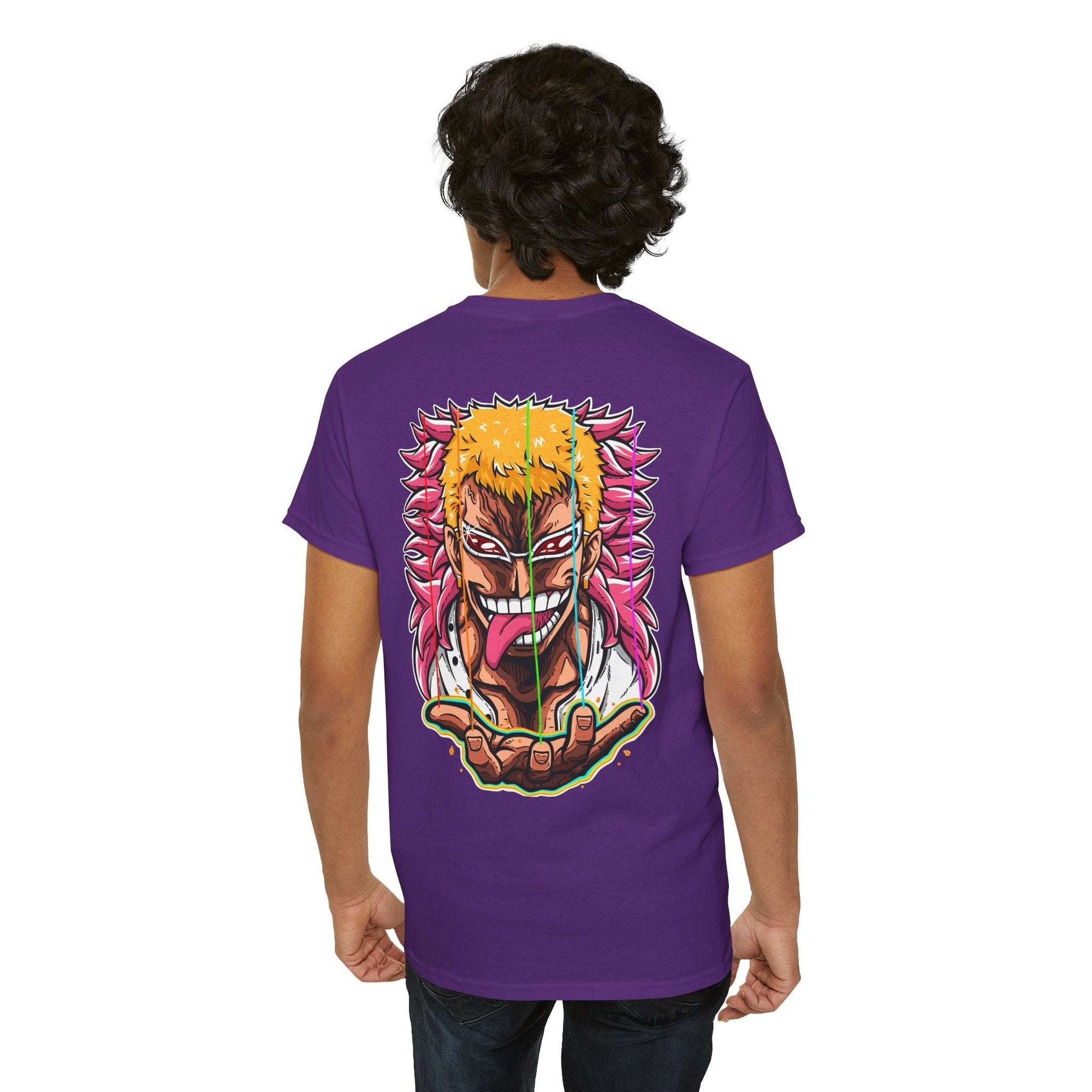 Anime Graphic Tee — Bold Color Manga Villain Back Print Maklenn Anime Graphic Tee — Bold Color Manga Villain Back Print T-Shirt Maklenn www.maklenn.com India 21.80