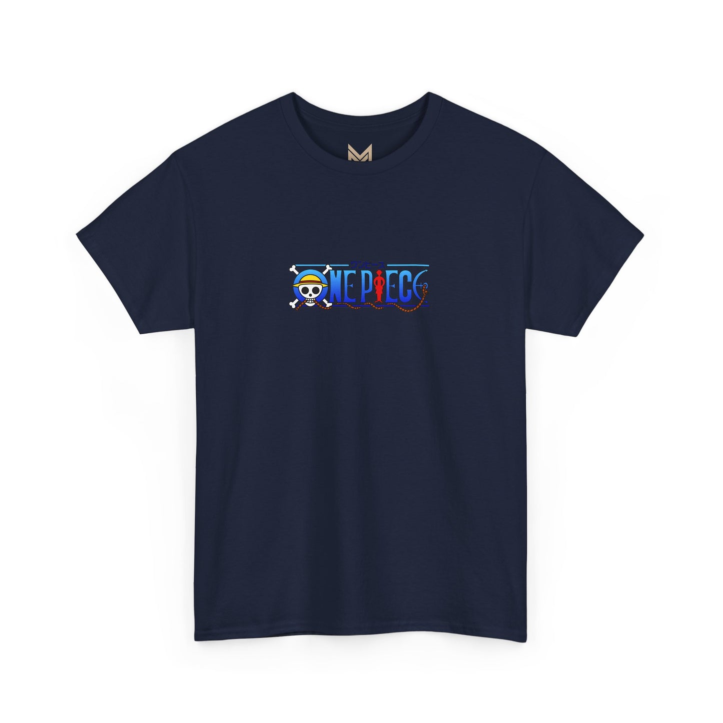 One Piece Anime Tee — White 'King' Pirate Skull Chest & Back Graphic Shirt