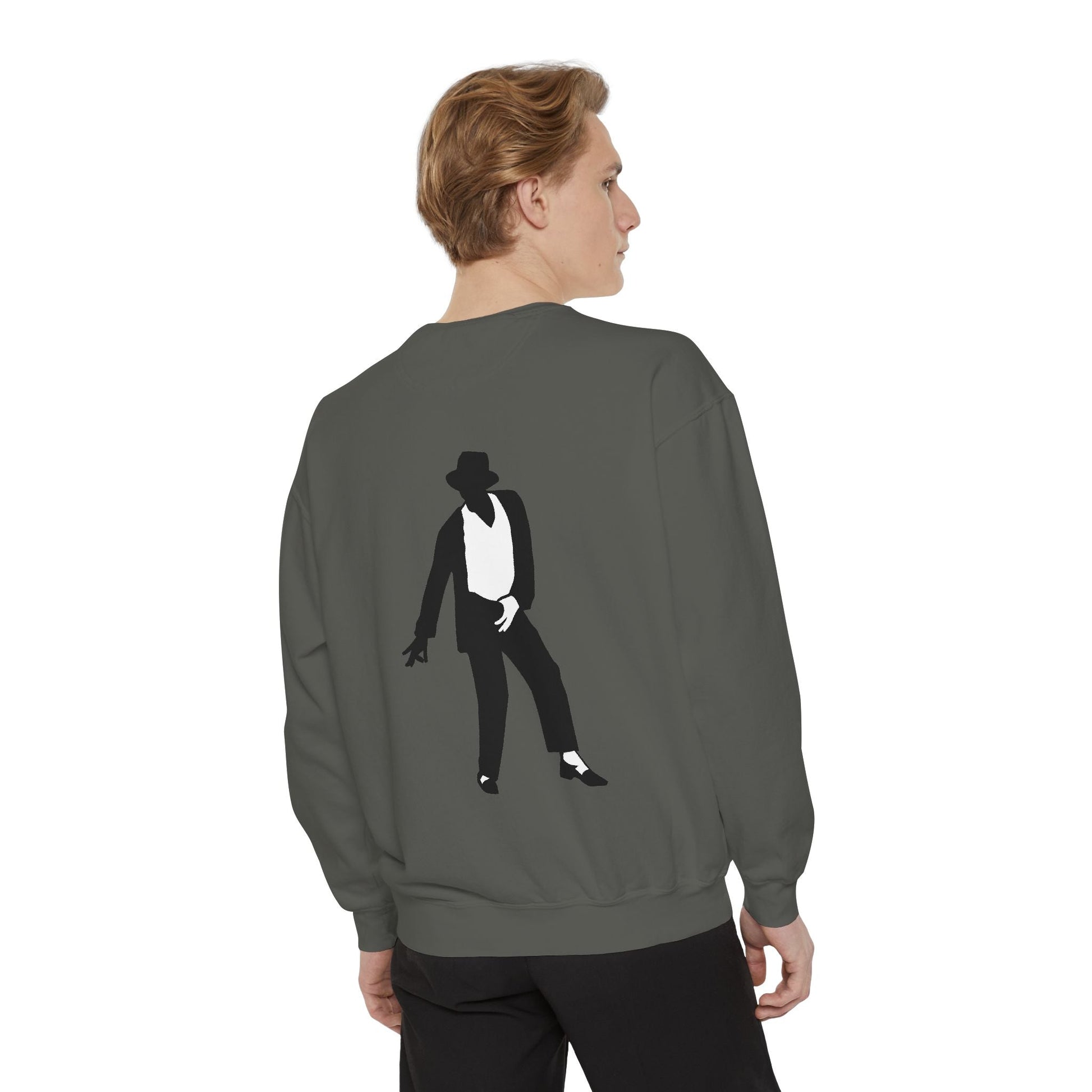 Stylish Unisex Garment-Dyed Sweatshirt, Casual Wear, Gift for Music Lovers, Retro Fashion, Unique Streetwear, Perfect for Parties,Michel jackson style sweatshirt,USA trend sweatshirt Printify