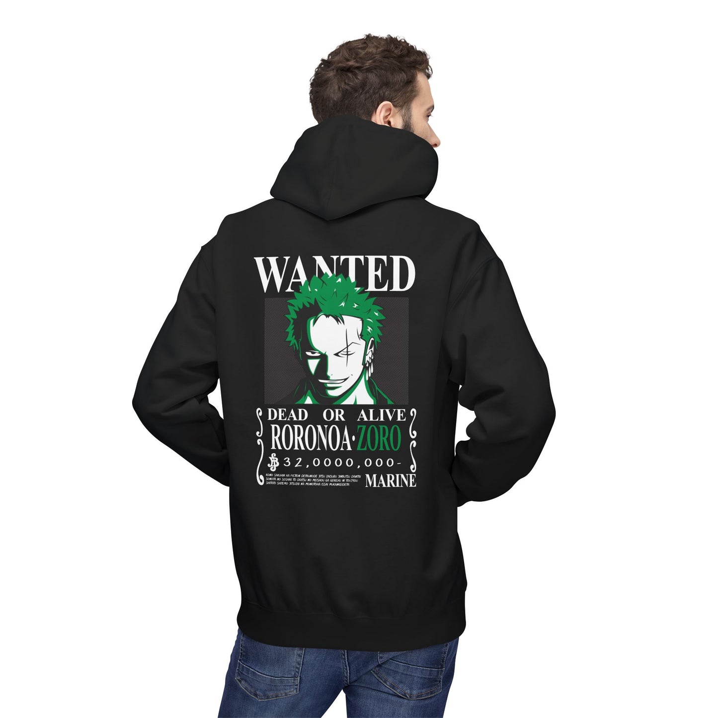 Roronoa Zoro "Wanted" Hoodie — One Piece Anime Crew Sweatshirt