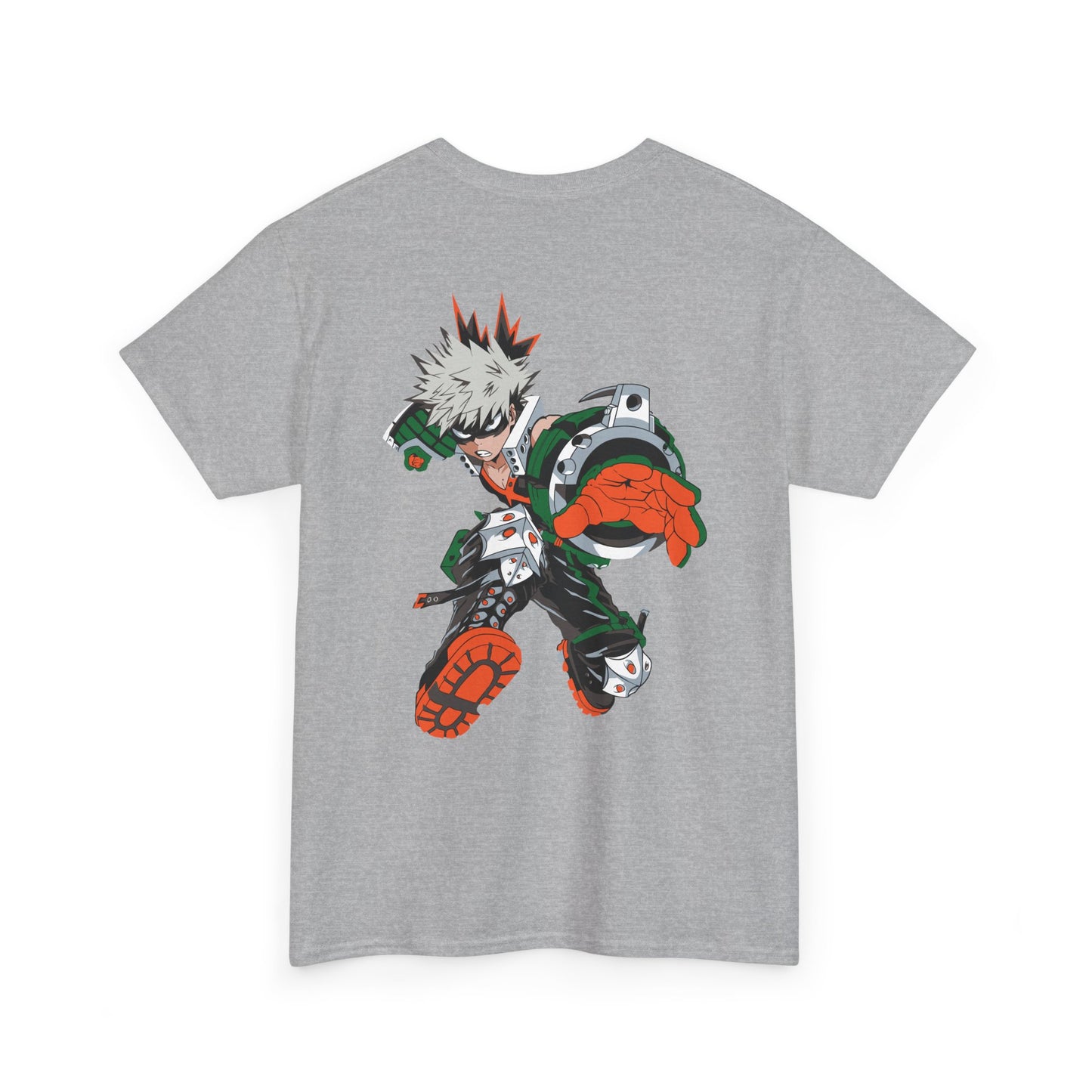Anime Graphic Tee — Dynamic Action Back Print with Small Chest Logo