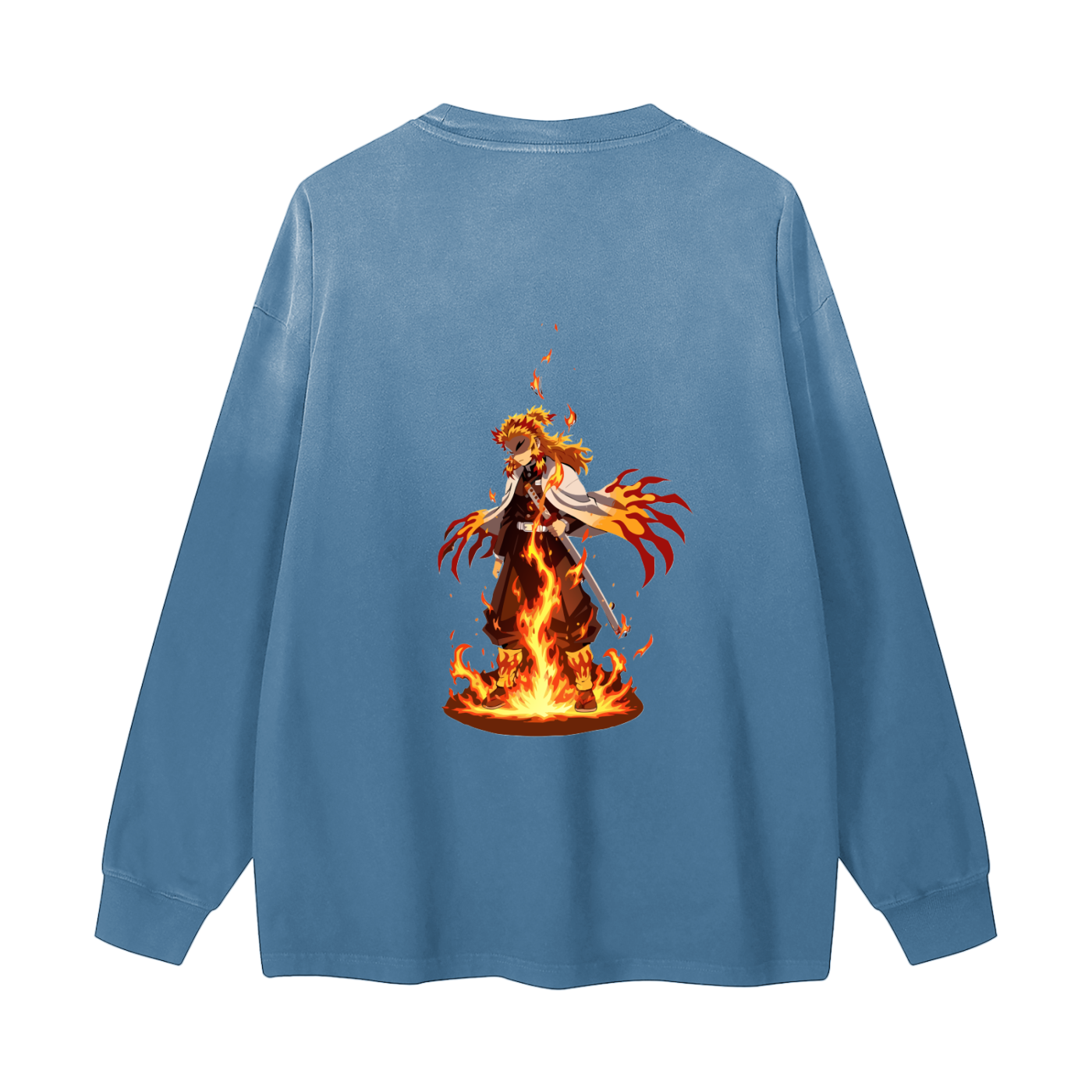 Kyōjurō Rengoku | Demon Slayer | Gradient Washed Long Sleeve T-Shirt ODMPOD