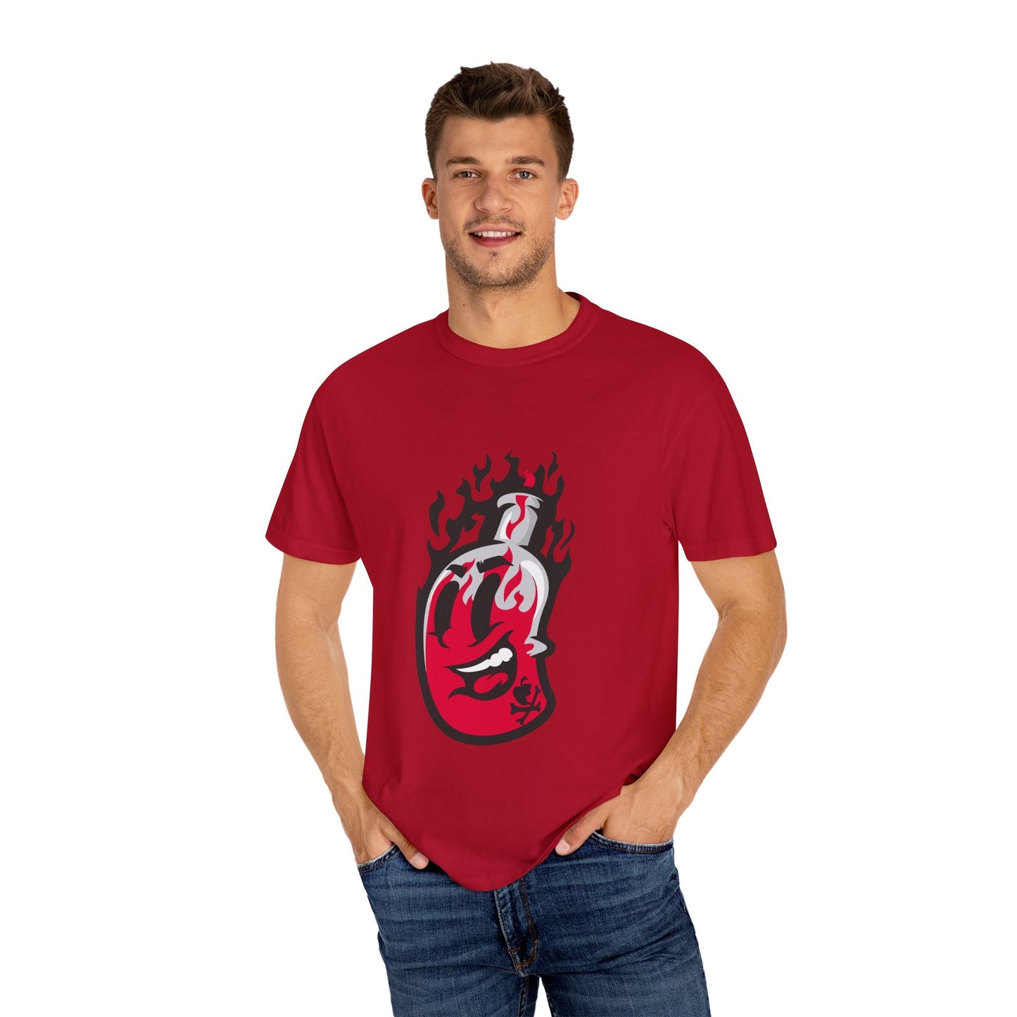 Flame Graphic T-shirt for Unisex, Casual Summer Wear, Gift for Music Lovers, Vibrant Artwork Tee, Trendy Fashion Top Printify