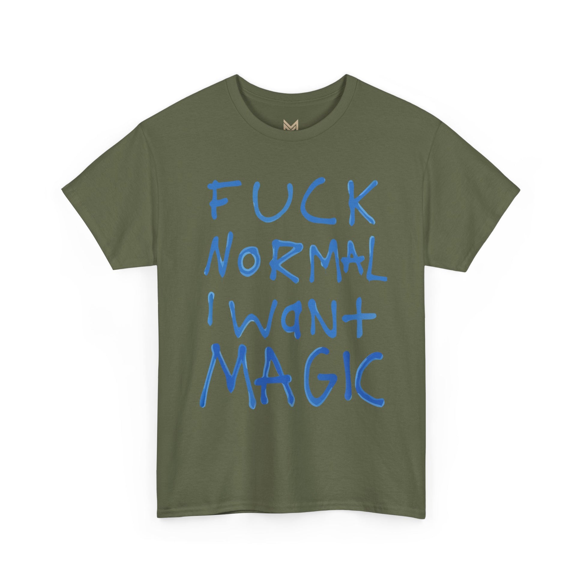 Unisex Heavy Cotton Tee - "Fuck Normal I Want Magic" Statement Shirt, Gift for Dreamers, Casual Wear, Festival Outfits, Unique Art Tee Printify