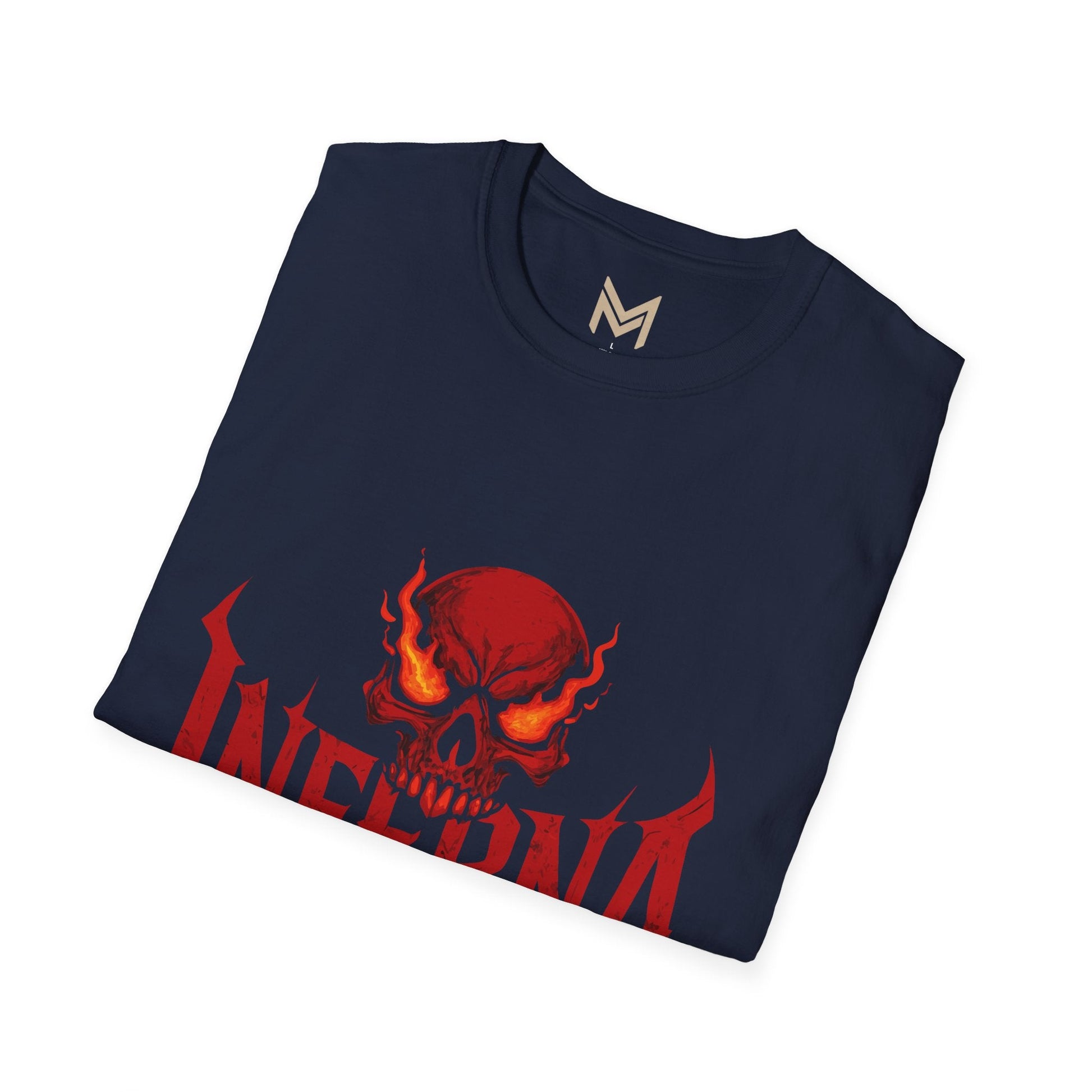 Unisex Softstyle Graphic Tee - Infernally Cool Skull Design, Alternative Fashion, Gift for Gamers, Casual Wear, Halloween Spook Printify