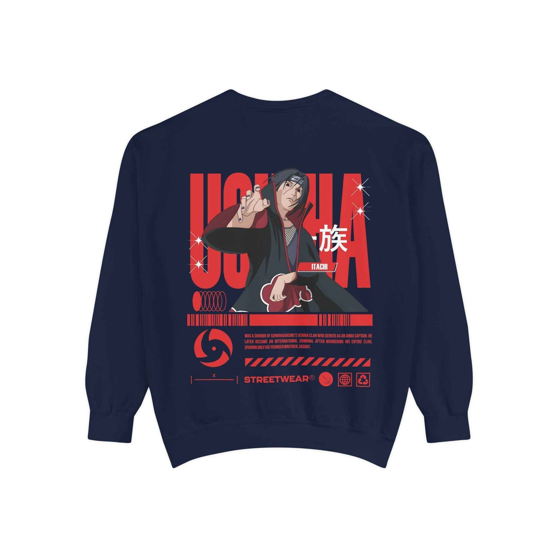 Uchiha Unisex Streetwear Sweatshirt with Graphic Design, Cozy Fashion, Anime Lovers, Casual Wear, Unique Gift
