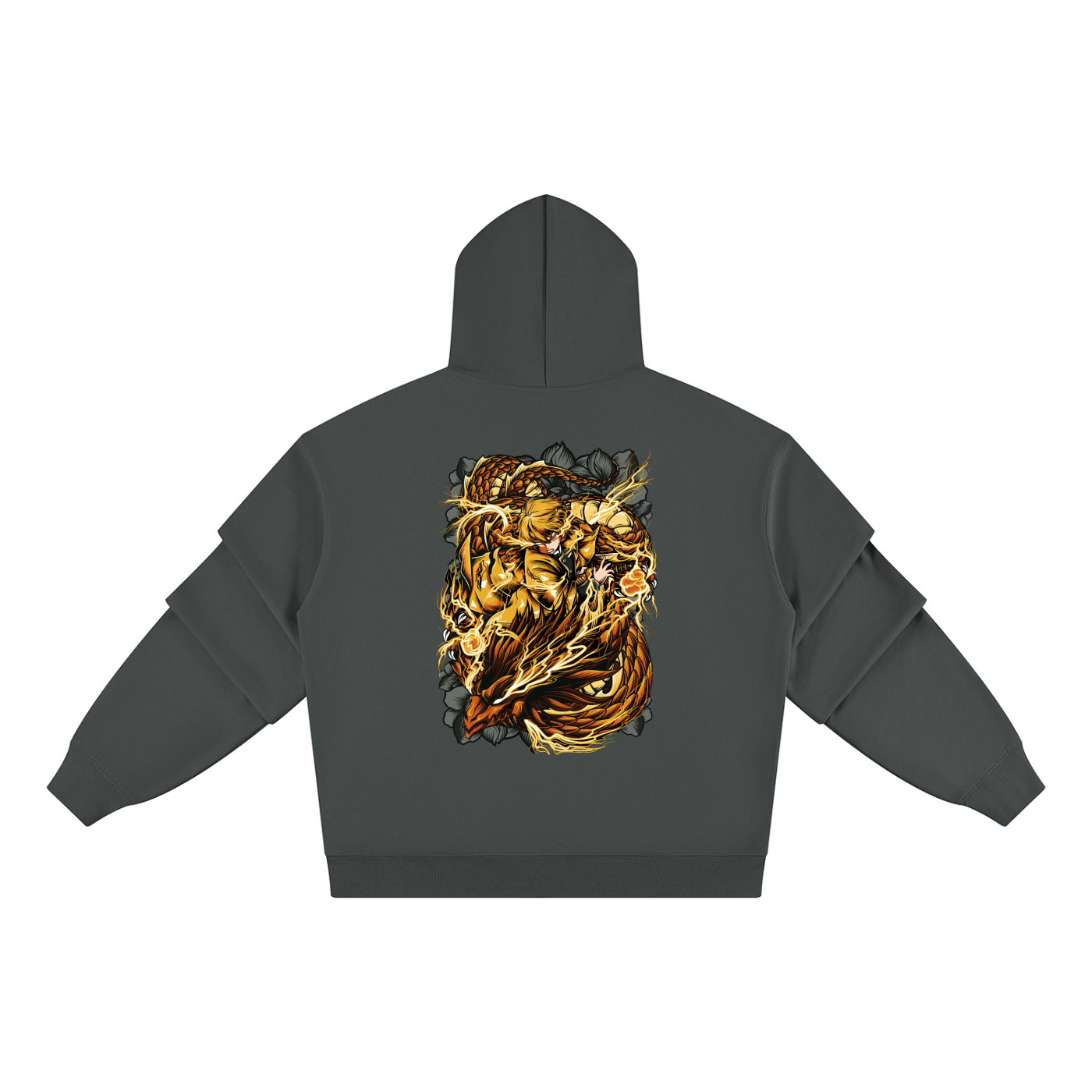 Zenitsu Agatsuma | Demon Slayer | Unisex Heavyweight Ruched Sleeves Hoodie ODMPOD