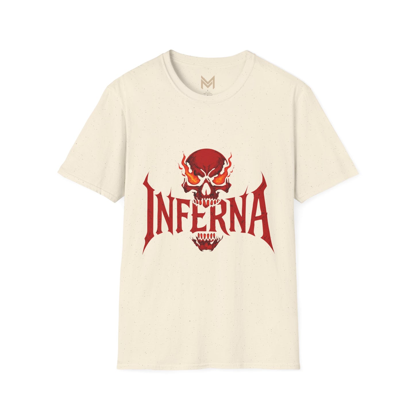 Unisex Softstyle Graphic Tee - Infernally Cool Skull Design, Alternative Fashion, Gift for Gamers, Casual Wear, Halloween Spook Printify