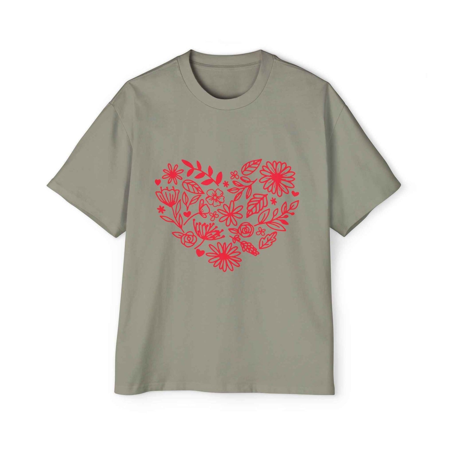 Romantic Floral Oversized Tee - Perfect for Valentine's Day, Casual Wear, Gift for Him, Comfortable Fashion, Everyday Style