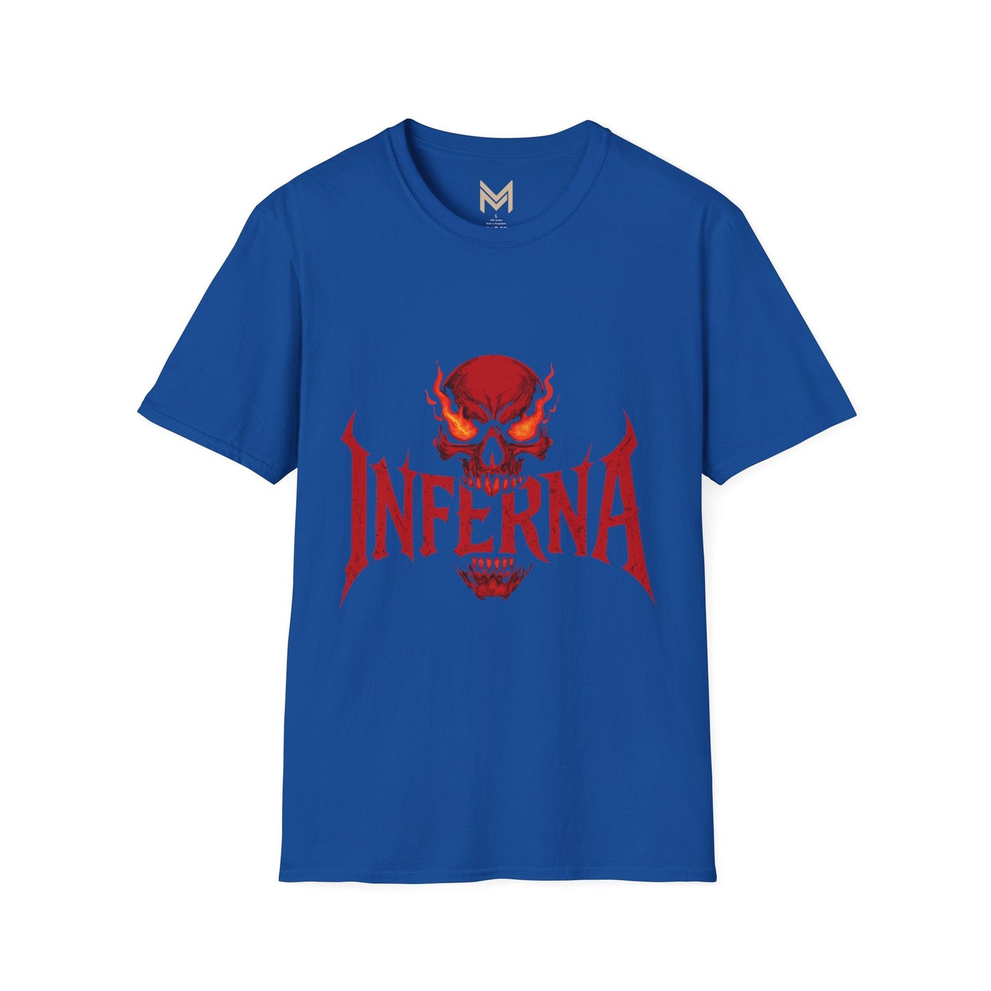 Unisex Softstyle Graphic Tee - Infernally Cool Skull Design, Alternative Fashion, Gift for Gamers, Casual Wear, Halloween Spook Printify