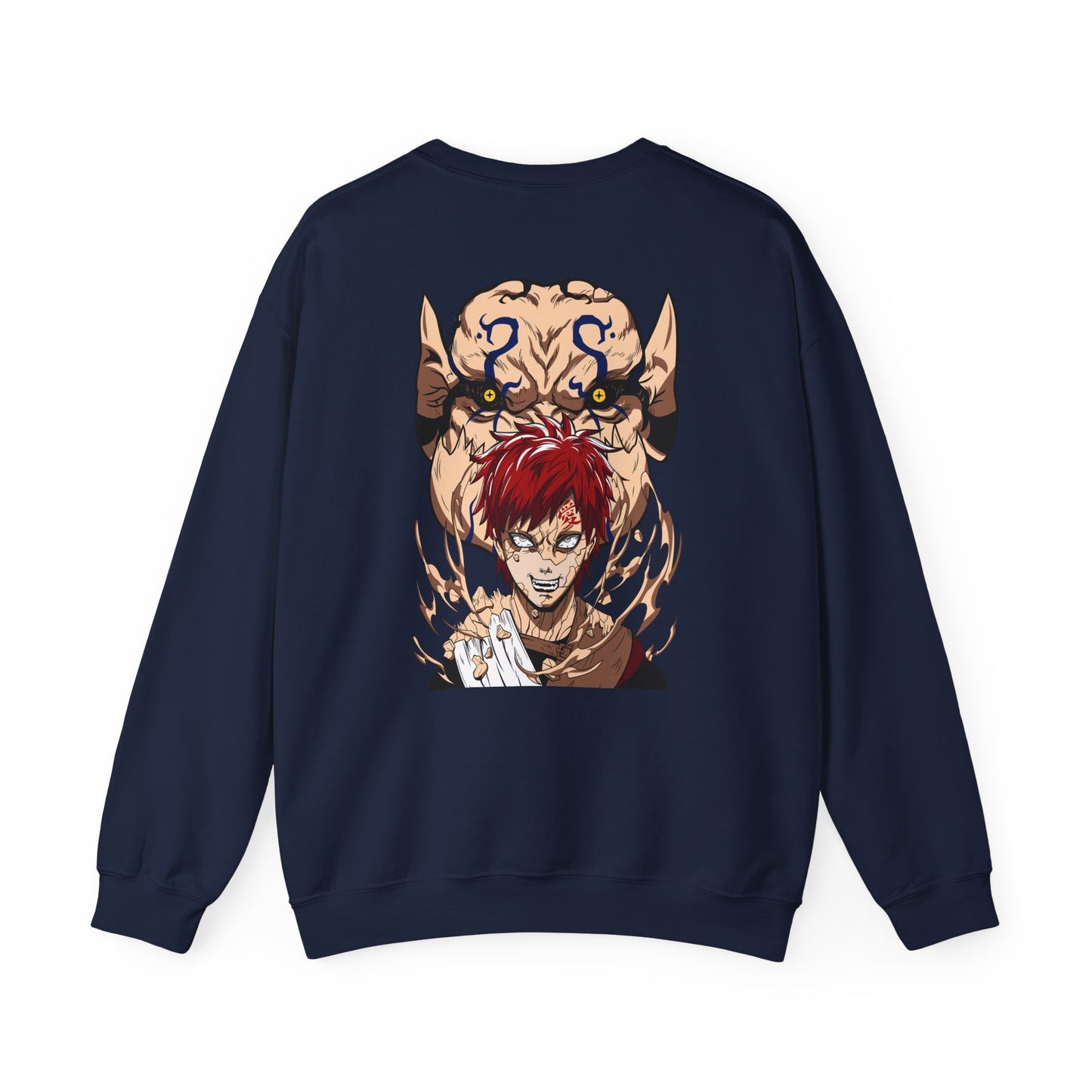 Crewneck Sweatshirt — Anime Demon Guardian Design (Red-Haired Warrior)