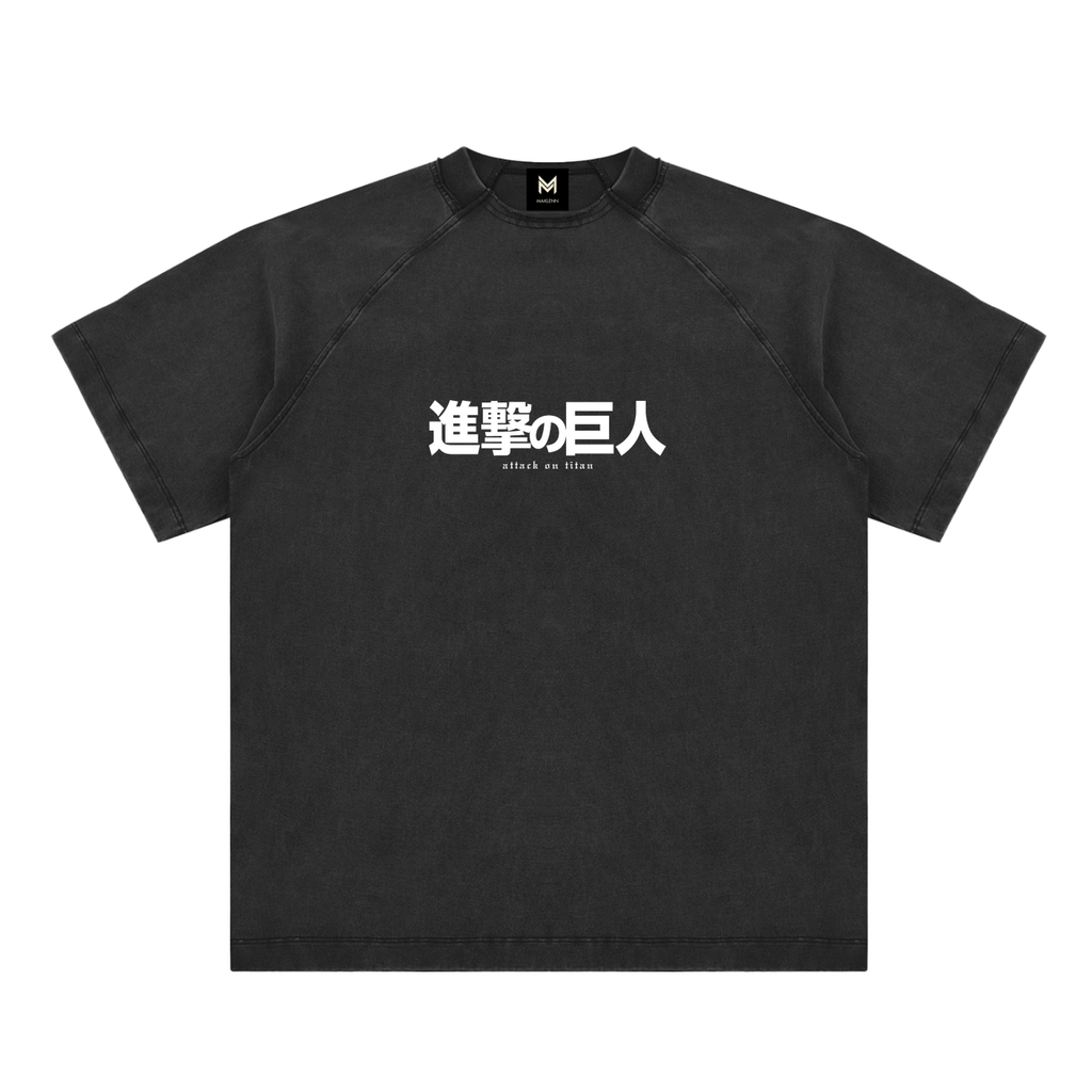Attack Titan | Attack On Titan | Vintage Washed Raglan Cotton T-Shirt