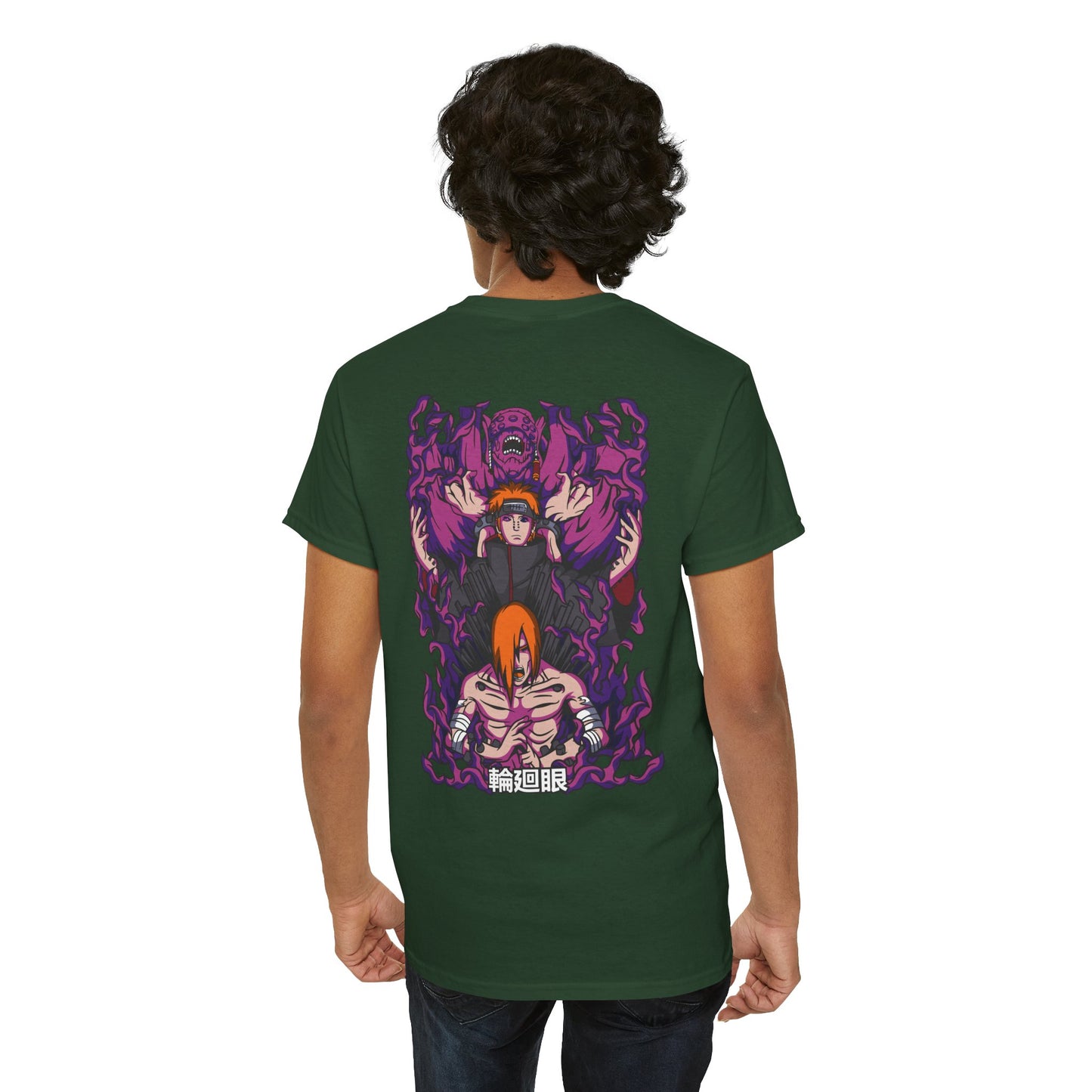 Anime Demon Trio Graphic Tee — Back Print with Small Front Logo