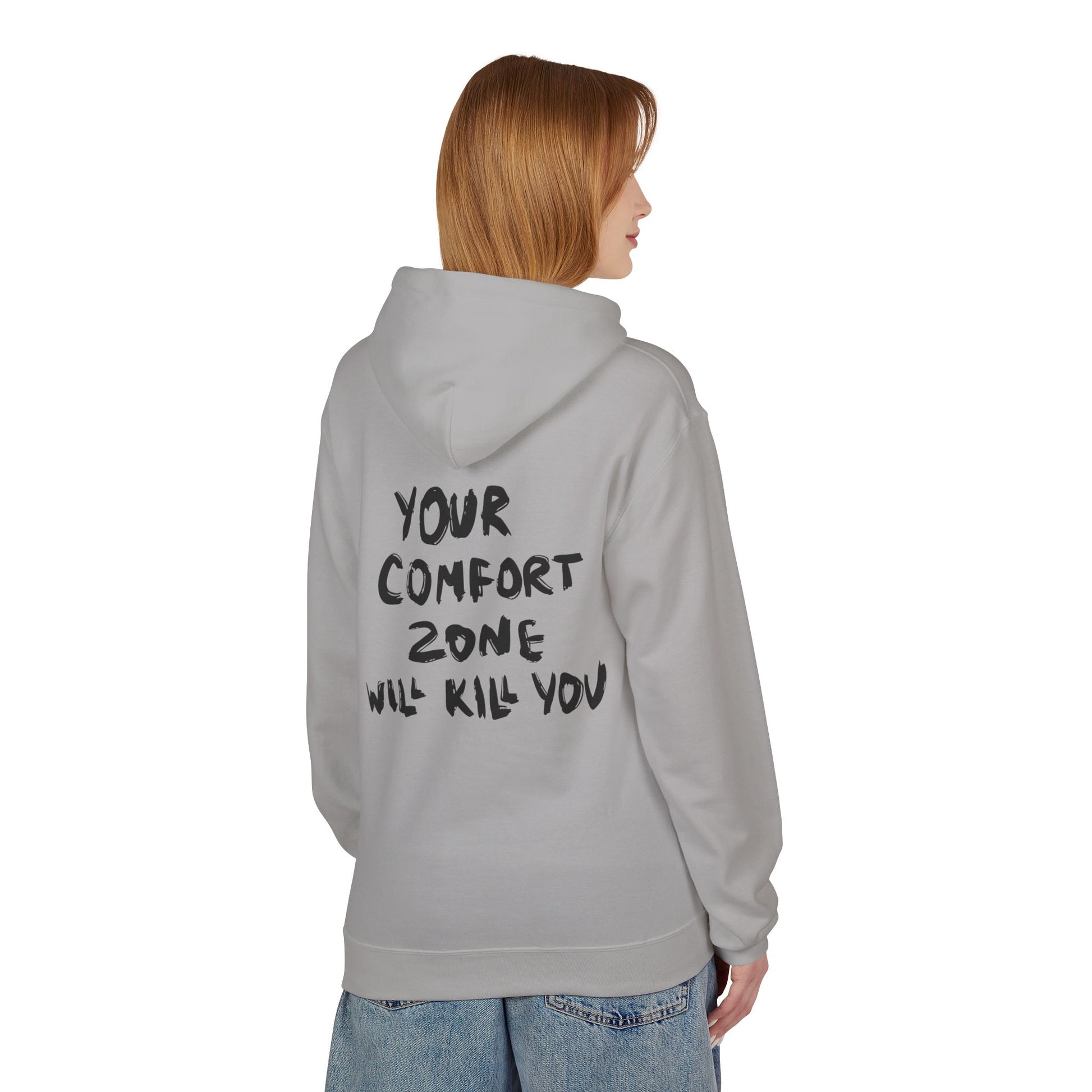 Comfort Zone Hoodie - Inspirational Quote Sweater, Motivational Gift, Cozy Fleece, Unisex Apparel for Everyday Wear, Perfect for [...] Printify