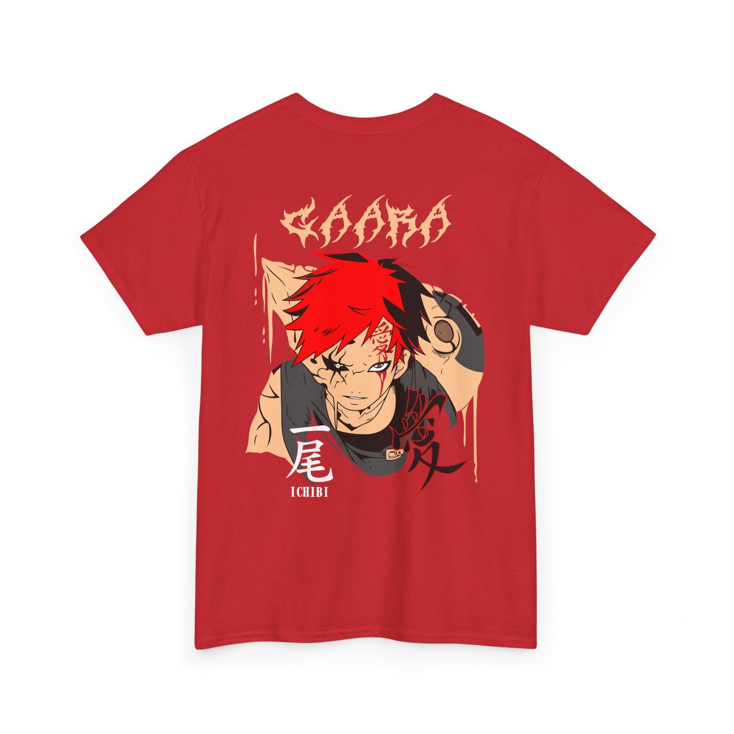 Gaara Graphic Tee — Anime Character Back Print T-Shirt