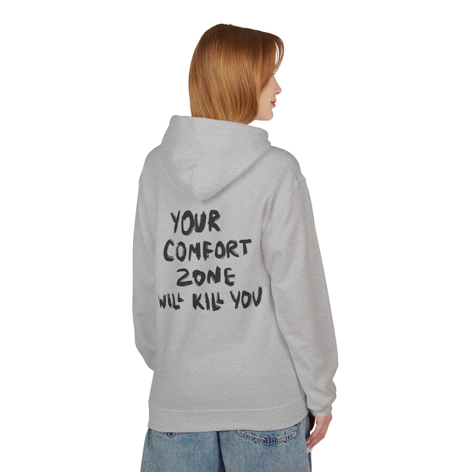 Comfort Zone Hoodie - Inspirational Quote Sweater, Motivational Gift, Cozy Fleece, Unisex Apparel for Everyday Wear, Perfect for [...] Printify