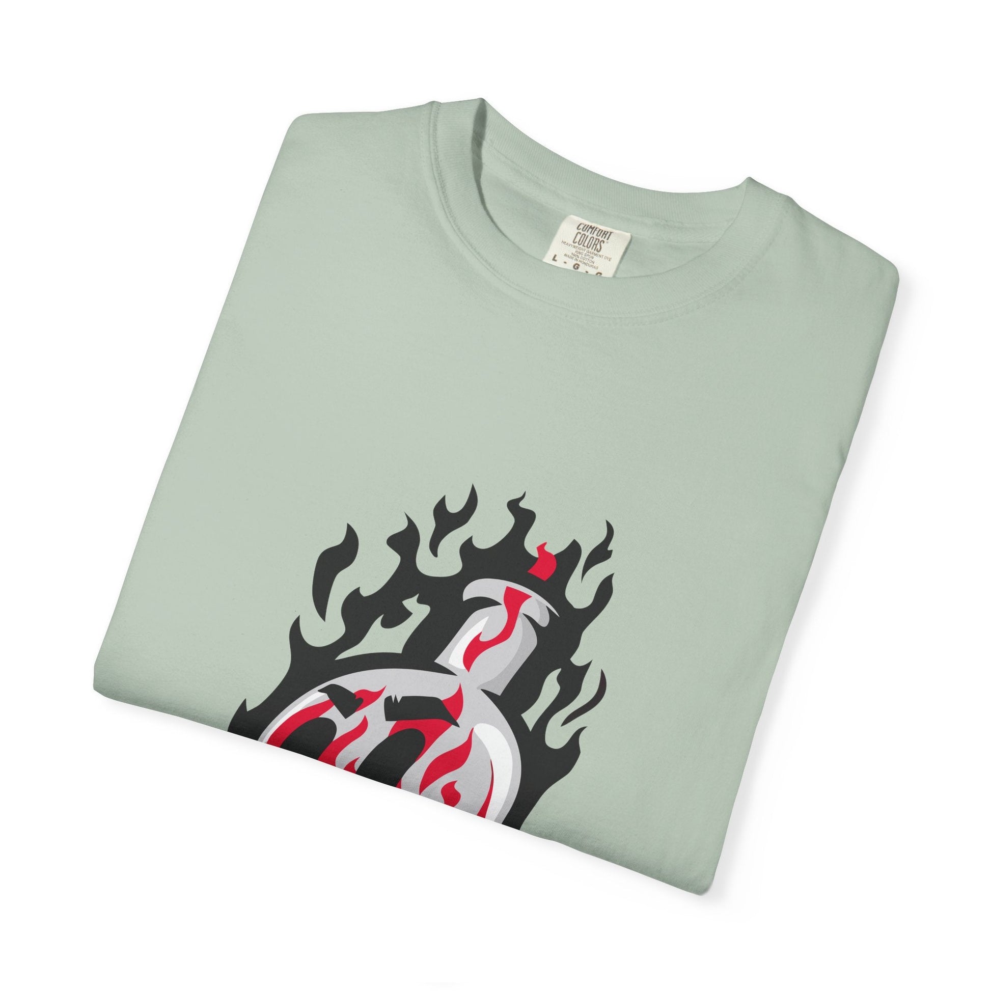 Flame Graphic T-shirt for Unisex, Casual Summer Wear, Gift for Music Lovers, Vibrant Artwork Tee, Trendy Fashion Top Printify
