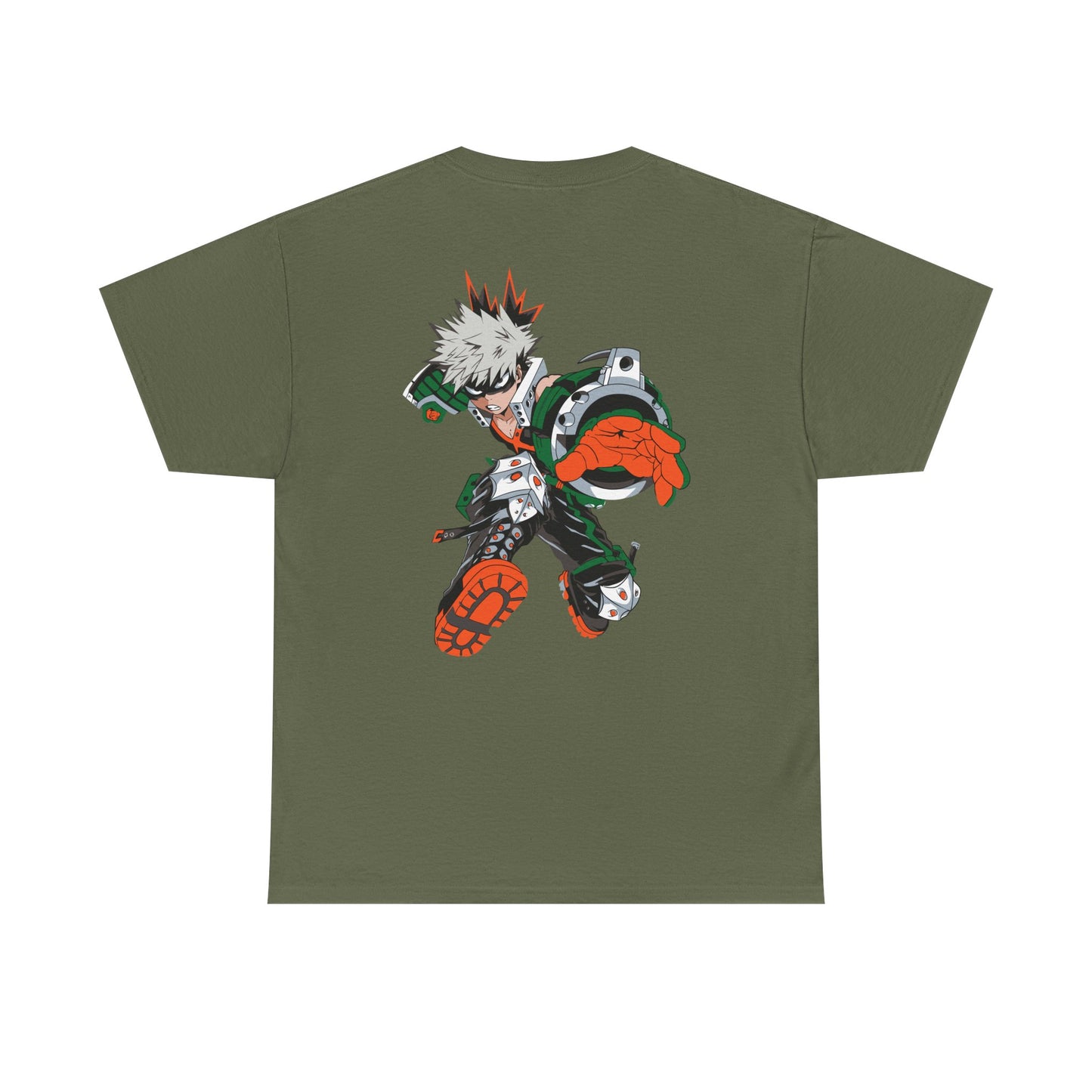 Anime Graphic Tee — Dynamic Action Back Print with Small Chest Logo