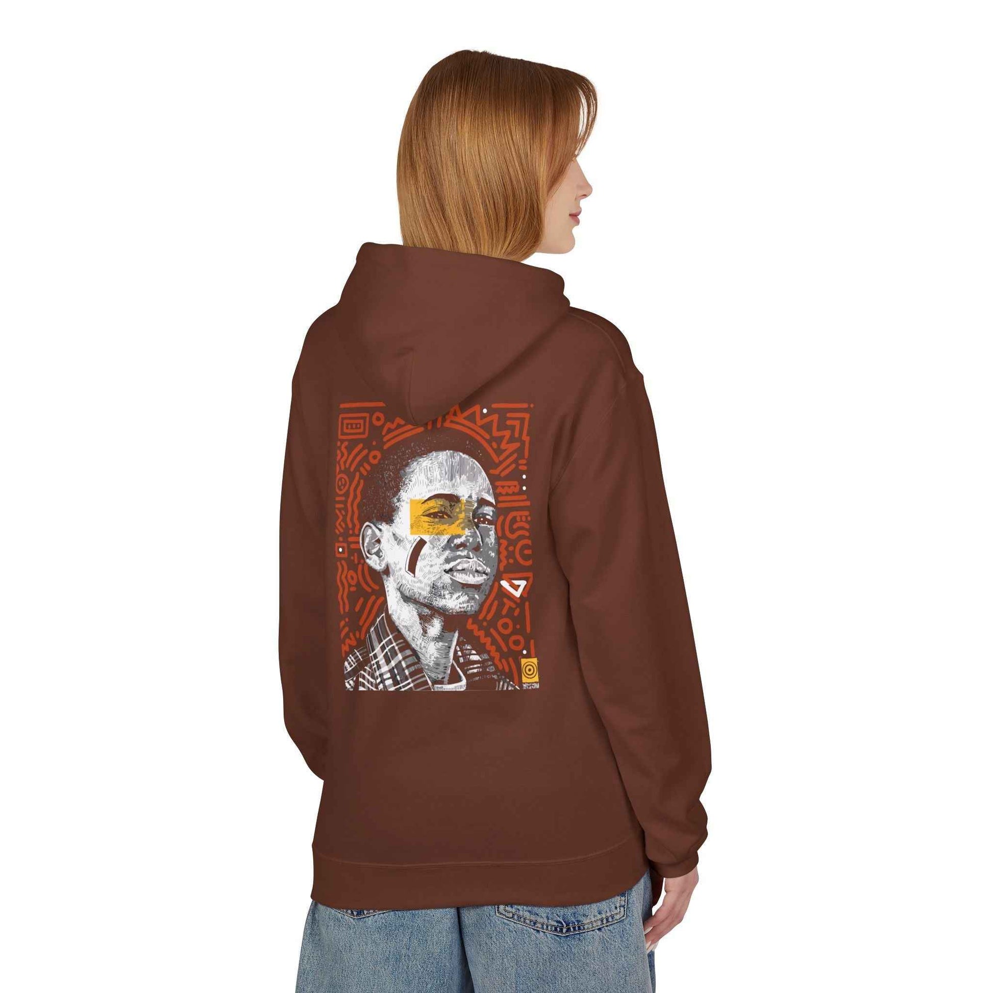 Artistic Fleece Hoodie with Unique Graphic Print for Comfort, Casual Wear, Gift for Art Lovers, Unisex Hip Hop Style
