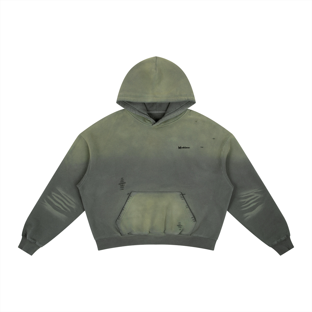 Frayed Sunfade Boxy Fleece Hoodie