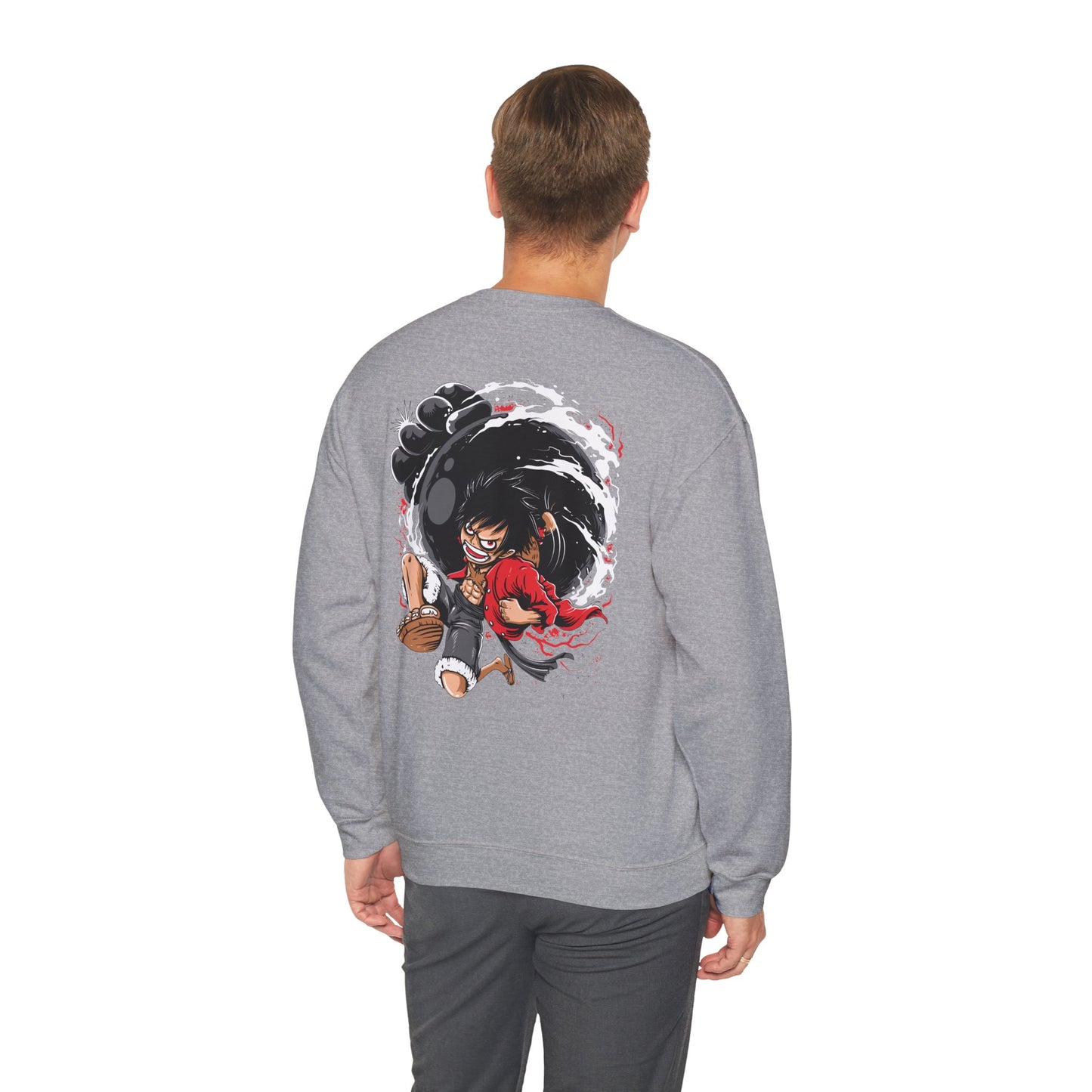 One Piece Luffy Gear 4 Crewneck Sweatshirt — Anime Pirate Straw Hat Design