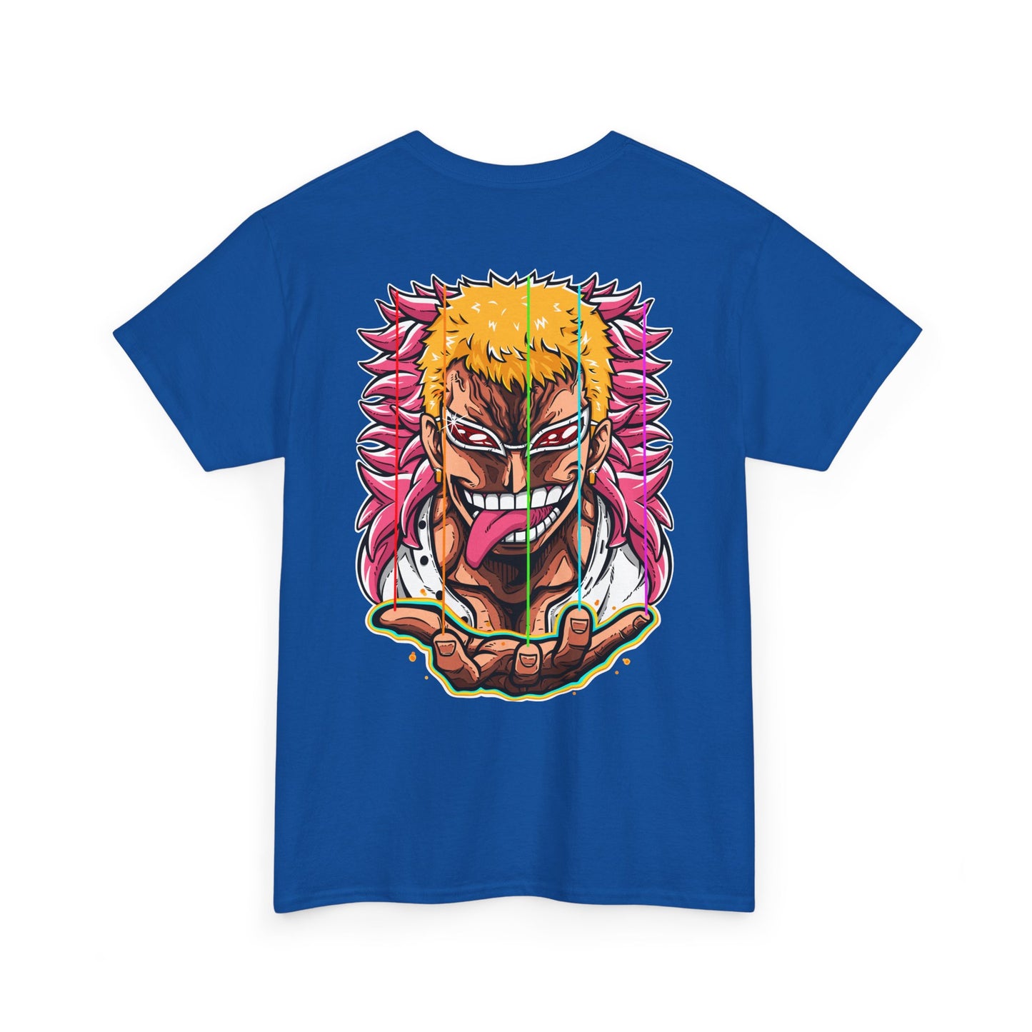 Anime Graphic Tee — Bold Color Manga Villain Back Print