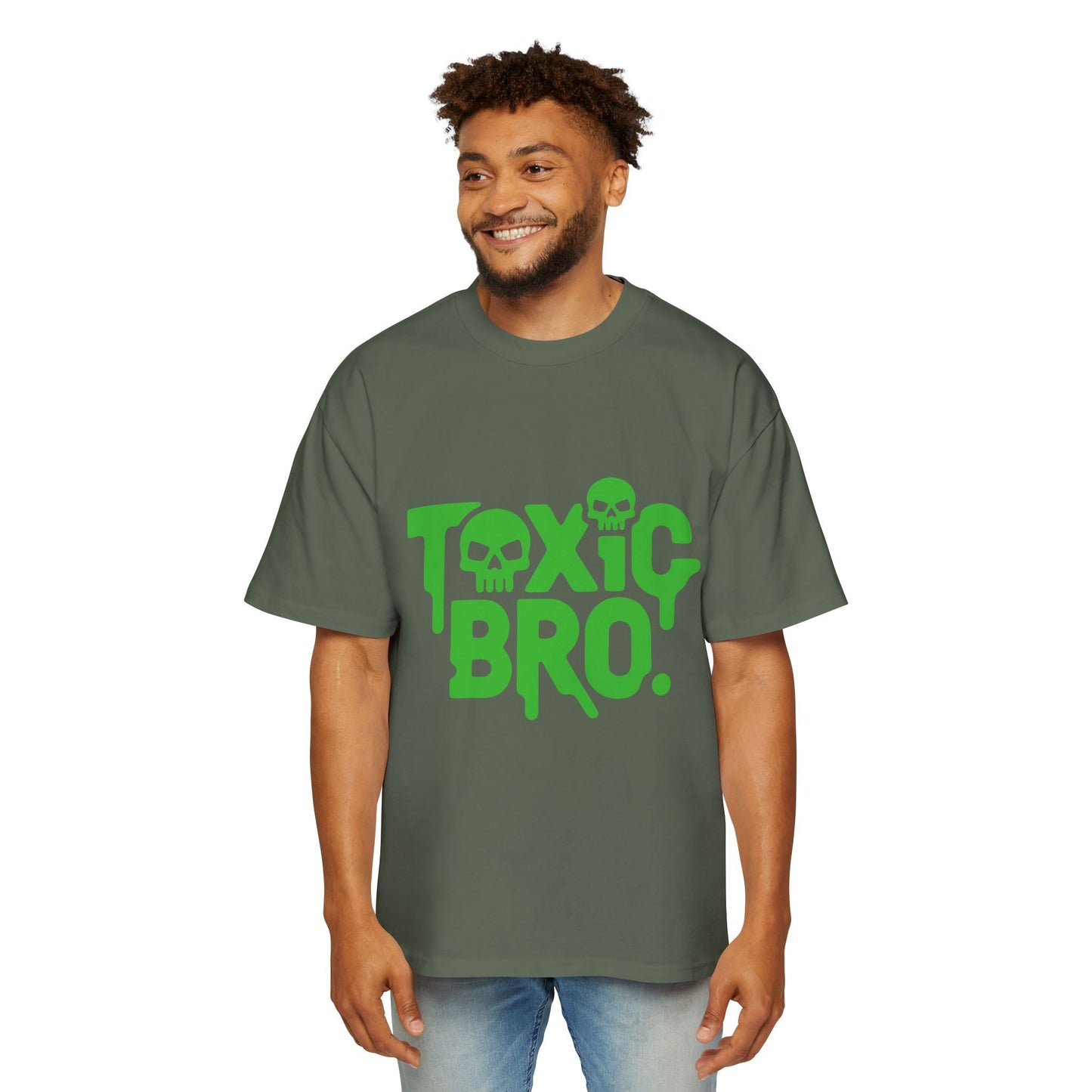 Toxic Bro Oversized Tee, Men's Graphic T-Shirt, Casual Streetwear, Gift for Him, Summer Style, Statement Shirt - Maklenn