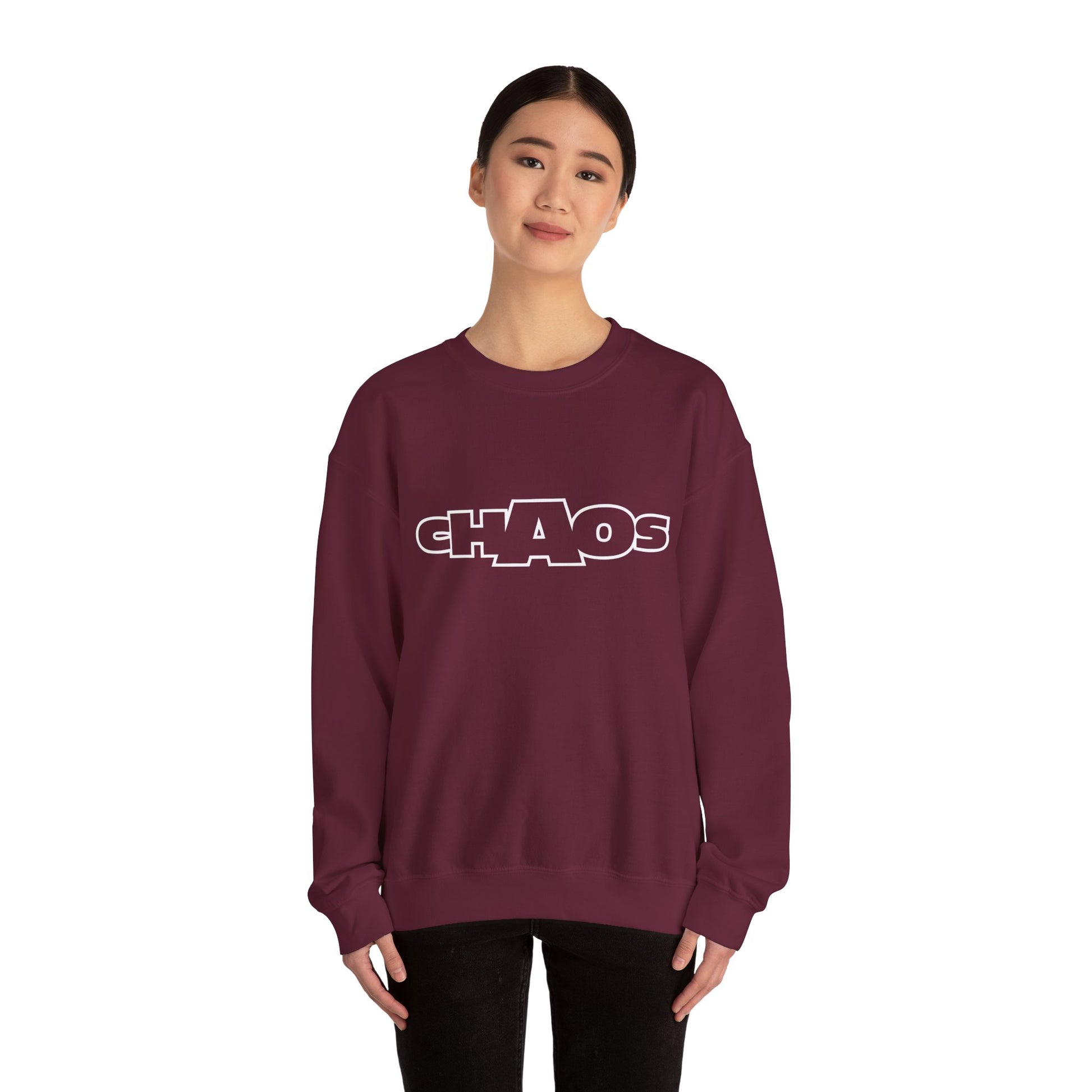 Chaos Unisex Heavy Blend™ Crewneck Sweatshirt | Cozy Streetwear, Casual Outfit, Trendy Gift, Everyday Wear, Graphic Apparel, Unisex Top Printify