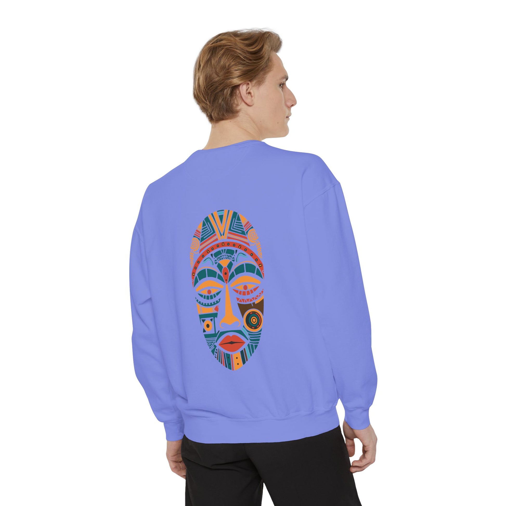 Artistic Unisex Sweatshirt - Colorful Face Design, Cozy Casual Wear, Perfect for Gifts, Fall Fashion, Unique Style Printify