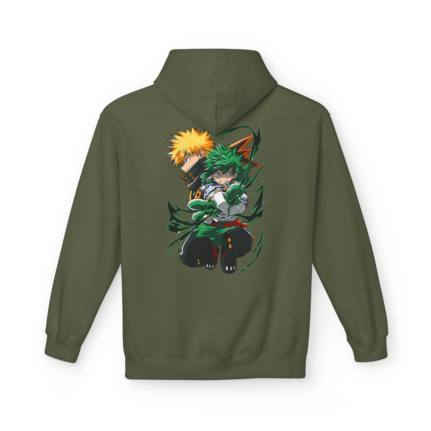 Anime Hero Duo Hoodie — Action Back Print with Japanese Logo
