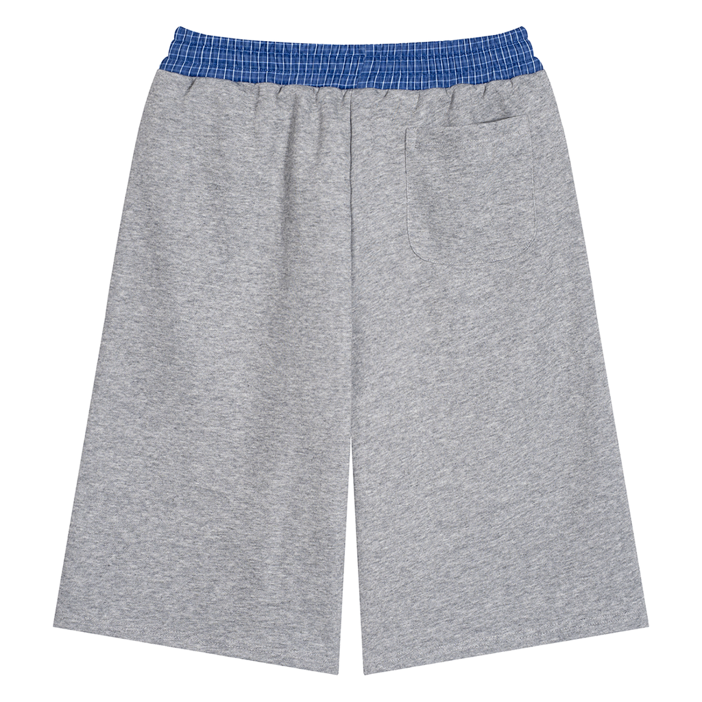 Unisex Plaid Waistband Shorts