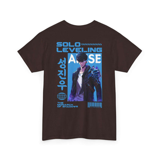 Sung Jin-Woo Shadow Monarch Solo Leveling Anime Streetwear – Premium Graphic T-Shirt | Maklenn – Front View