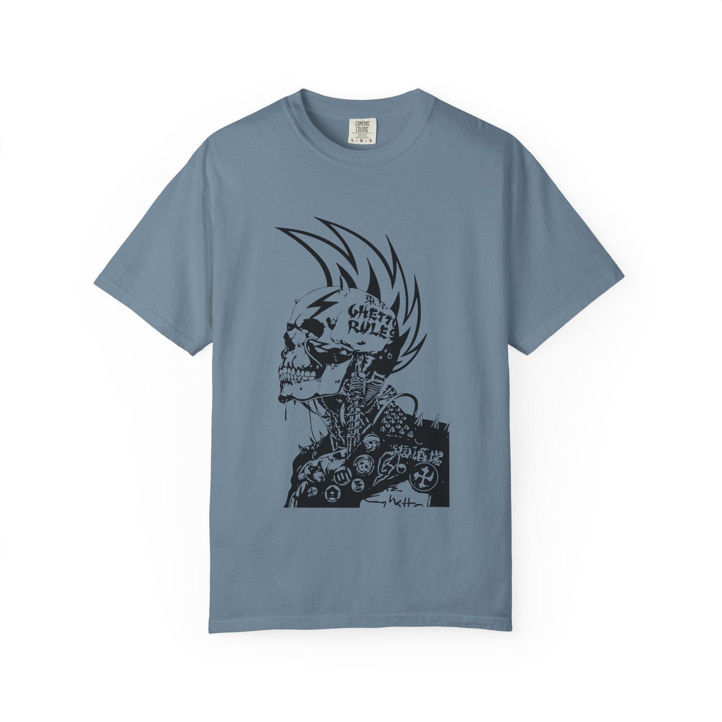 Punk Skull Graphic T-shirt for Unisex, Emo Fashion Tee, Edgy Streetwear, Gift for Music Lovers, Halloween Costume - Maklenn