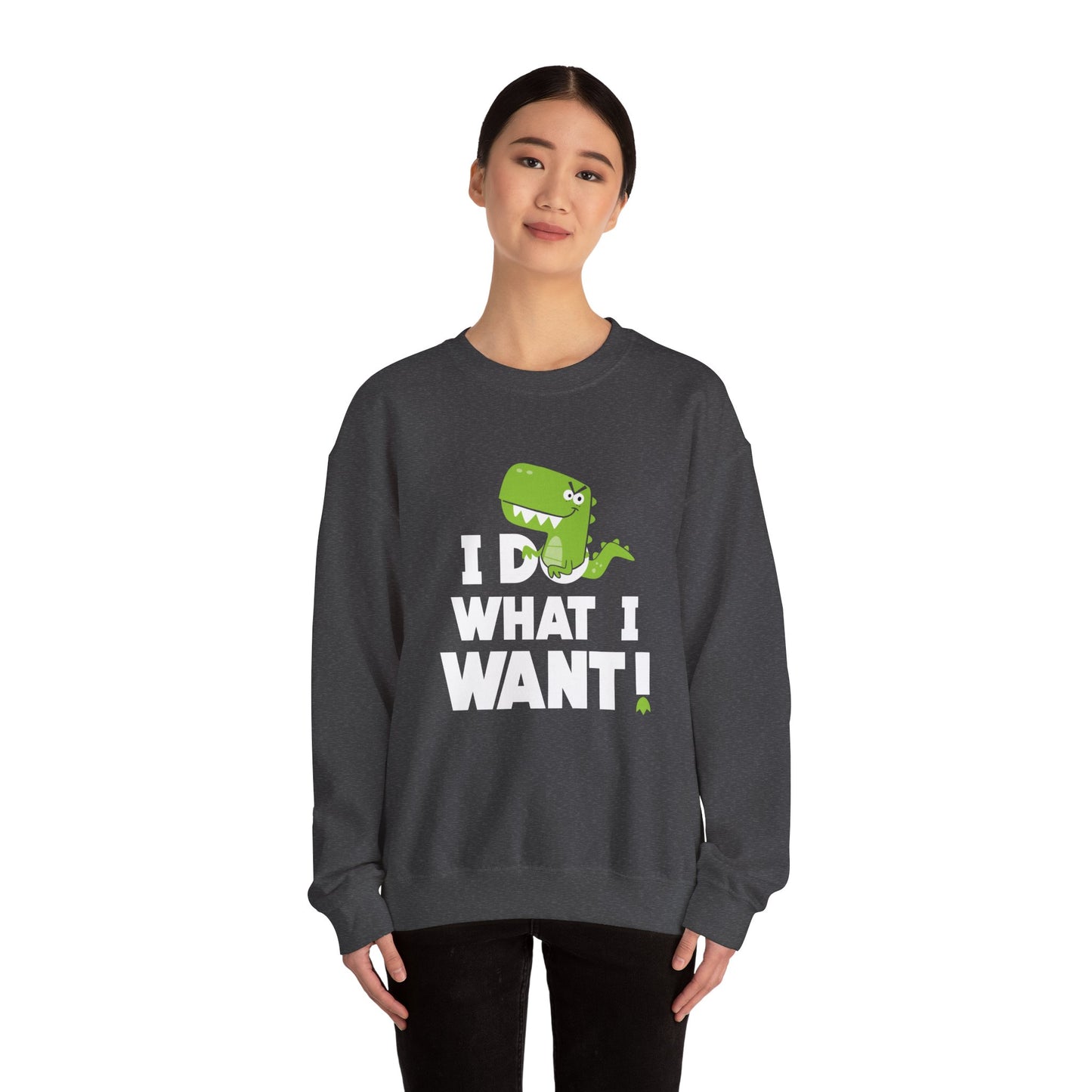 Dinosaur Quote Sweatshirt, Funny Crewneck, Gifts for Kids & Teens, Birthday or Holiday Apparel, Cute Graphic Sweater Printify