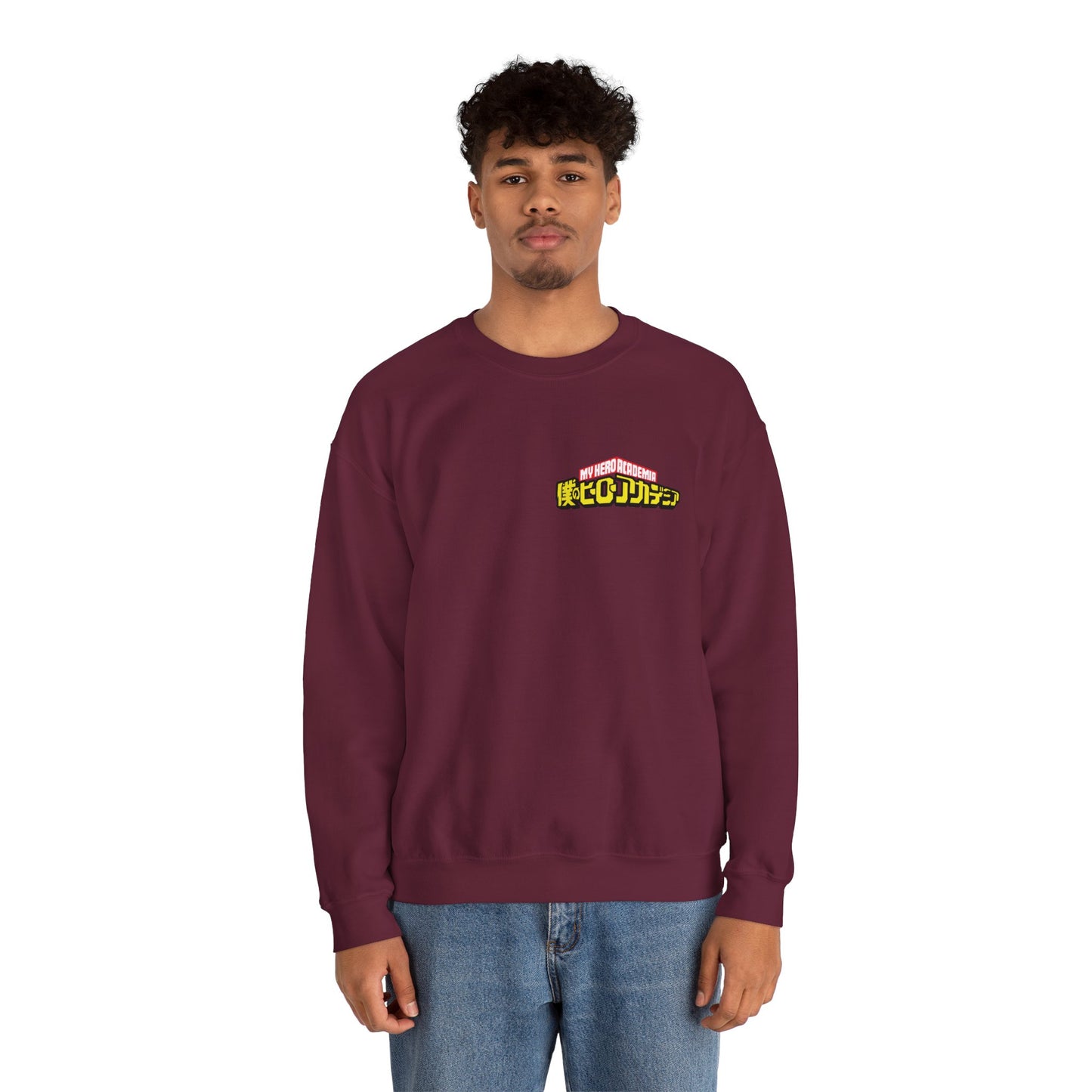 Anime Graphic Crewneck Sweatshirt — Toga Himiko Illustration & Japanese Logo