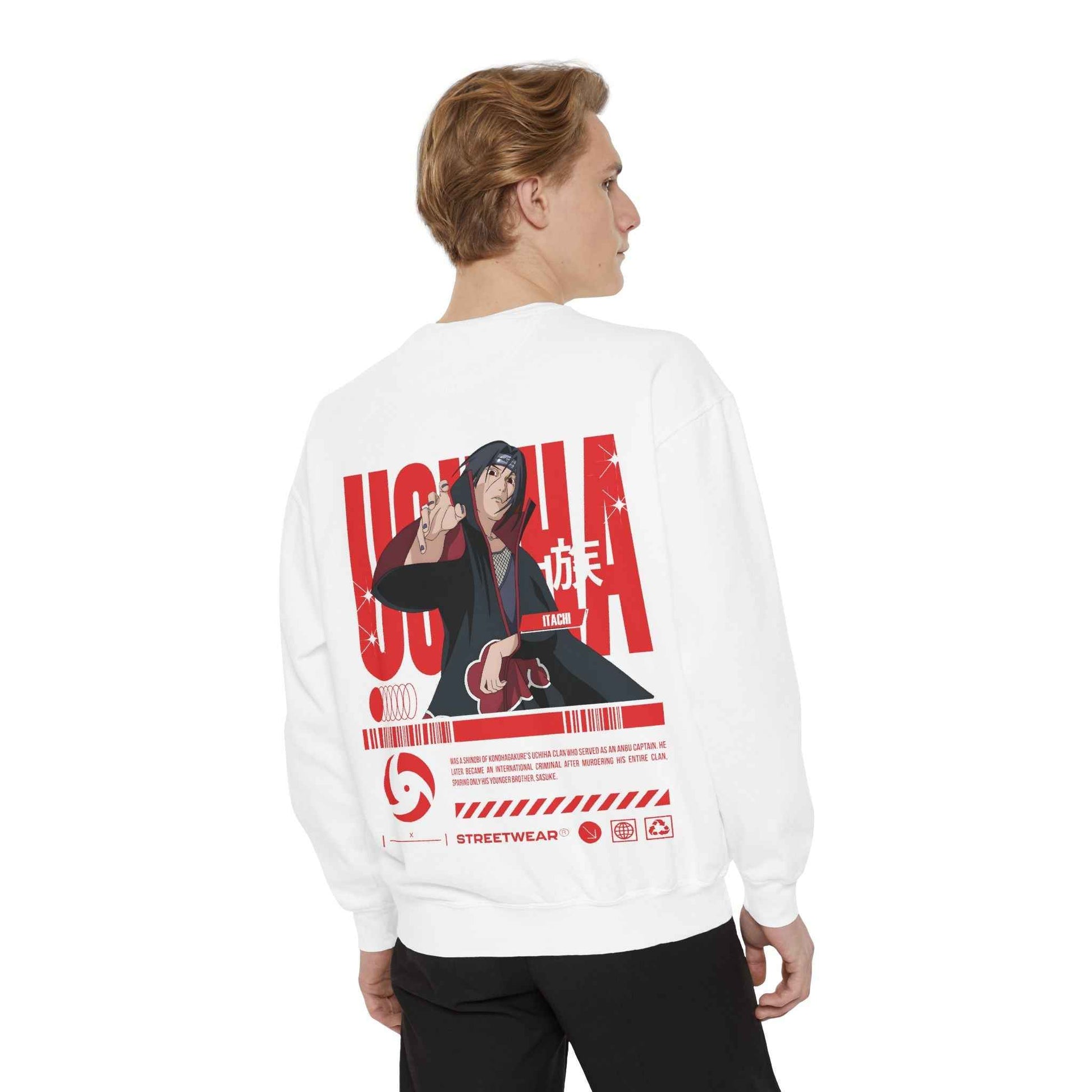 Uchiha Unisex Streetwear Sweatshirt with Graphic Design, Cozy Fashion, Anime Lovers, Casual Wear, Unique Gift